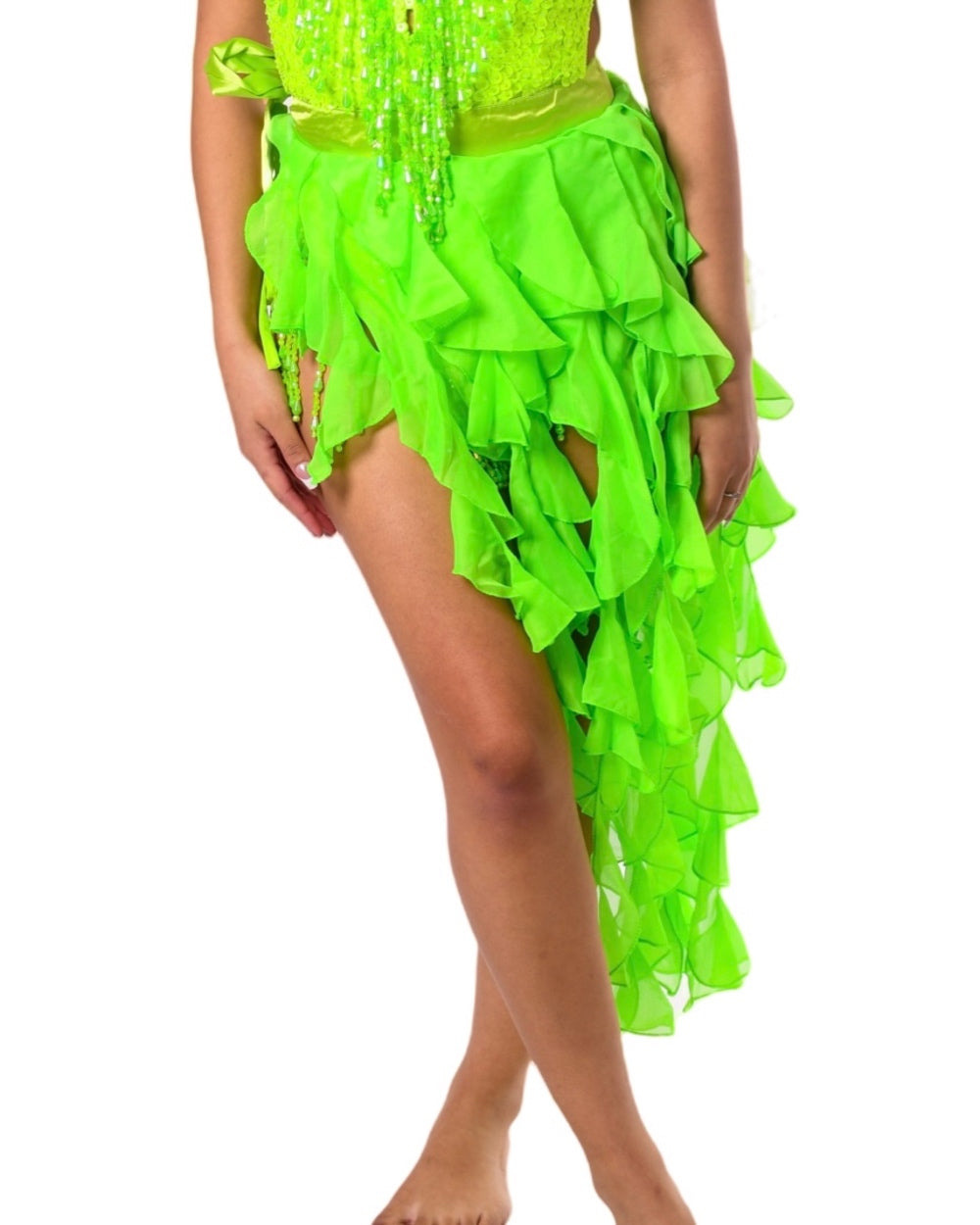Neon Lime Long Wrap Skirt