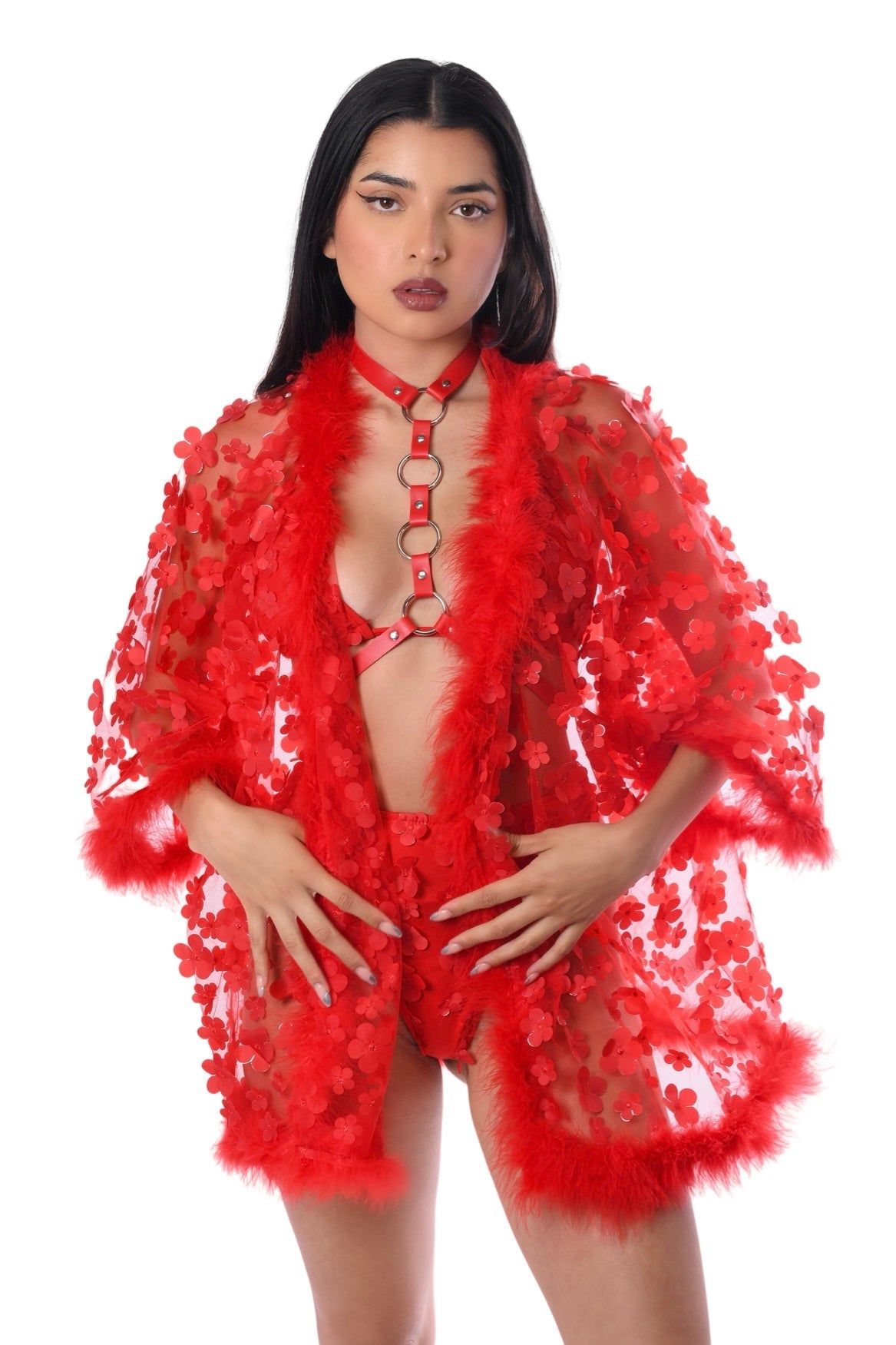 FULL OUTFIT Fuzzy 3D Set - Cherry Blossom