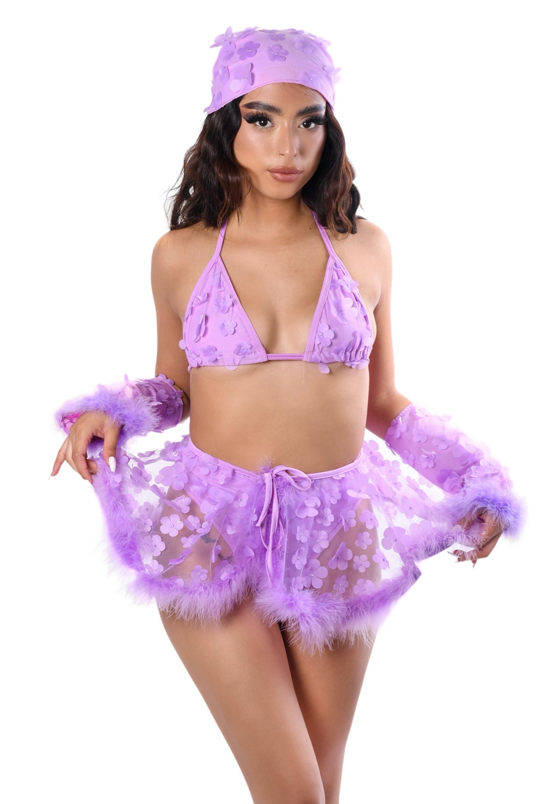 FULL OUTFIT - Lilac Blossom Fuzzy 3D Set (6 pcs)