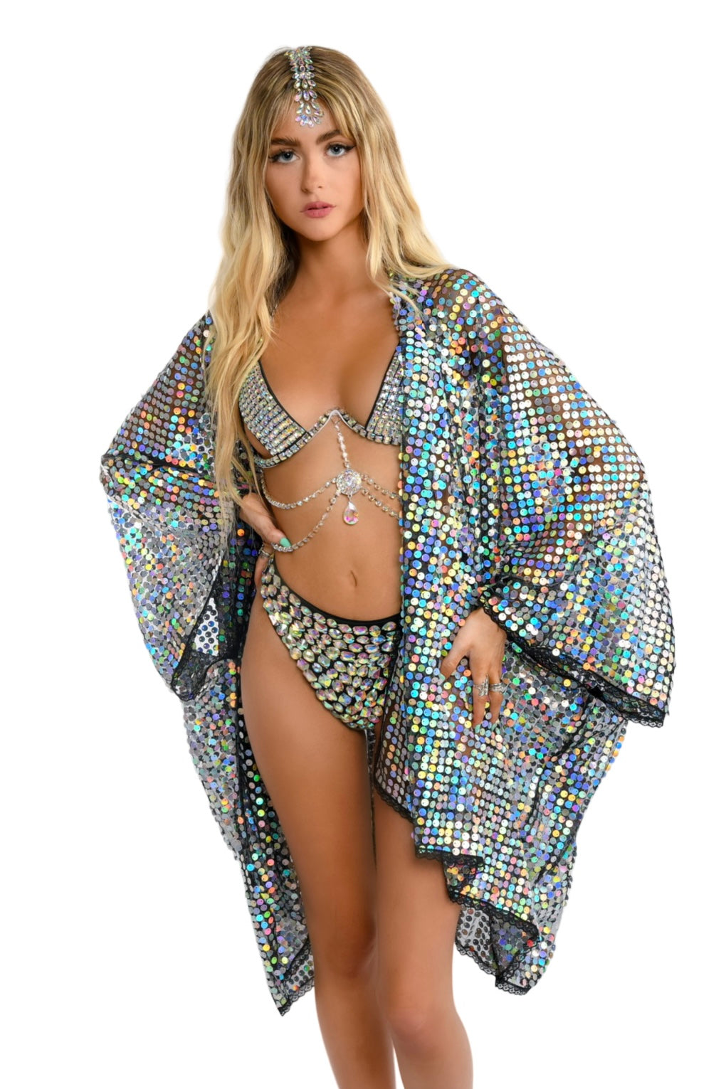 Sequin Kimono - Holographic