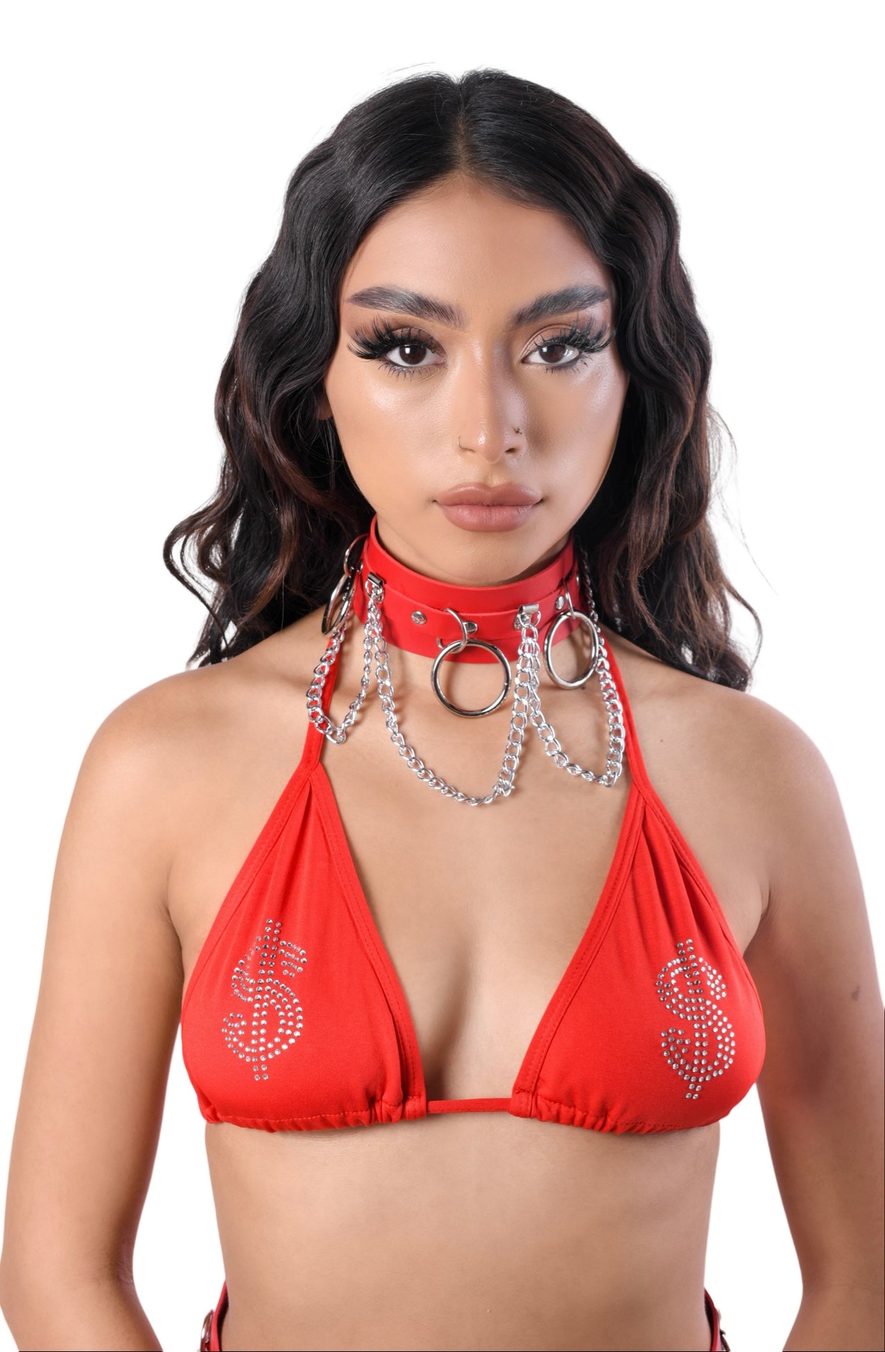 Red Vegan Leather Choker