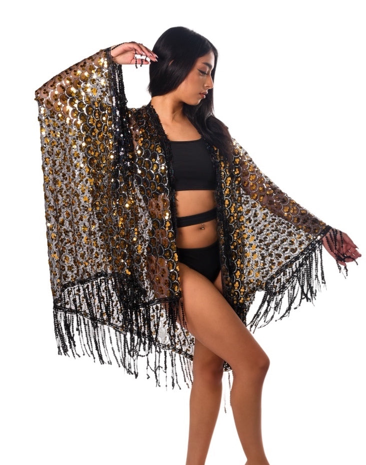 Sequin Tassel Kimono- Treasure Chest