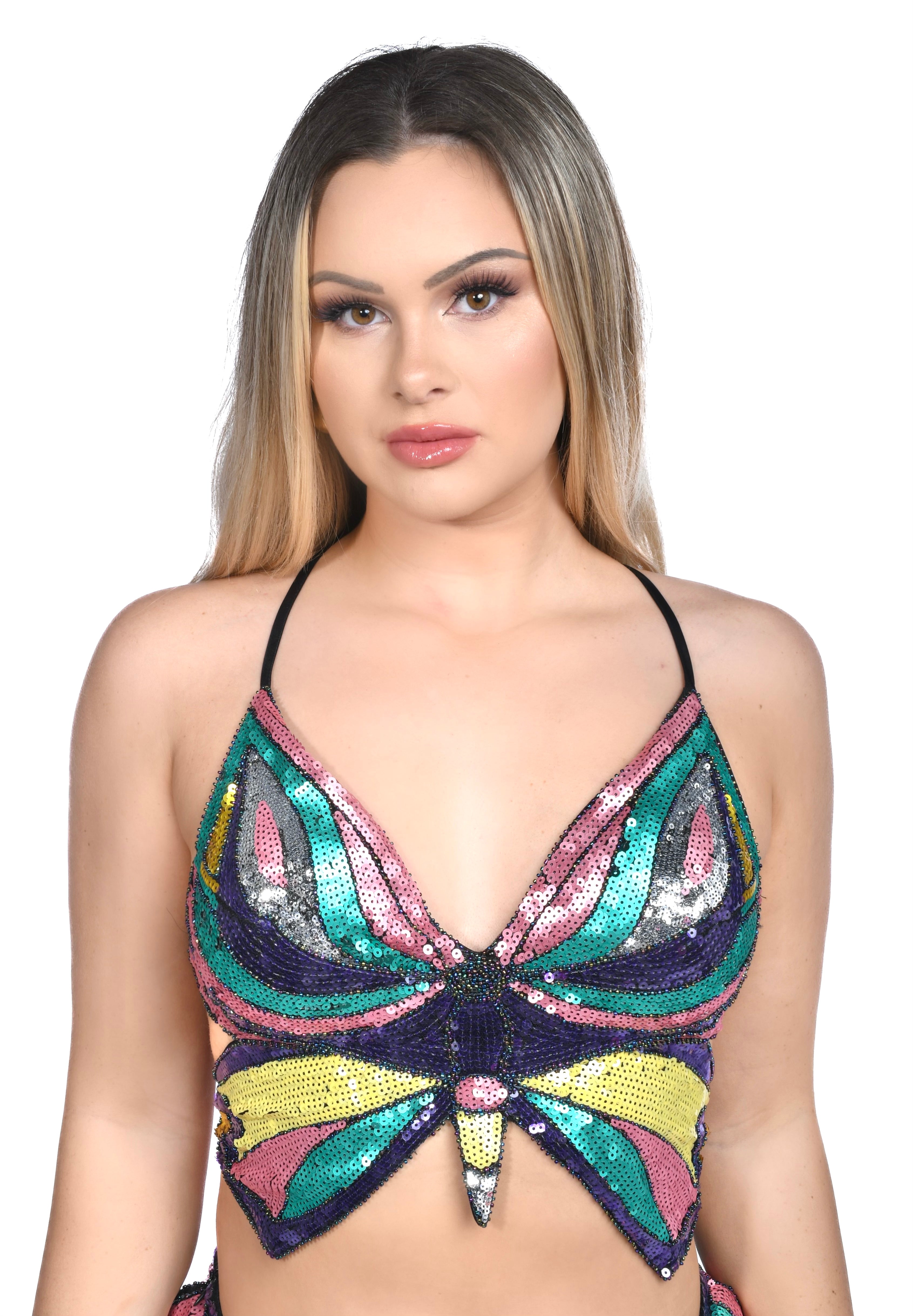 Monarch Butterfly Sequin Top
