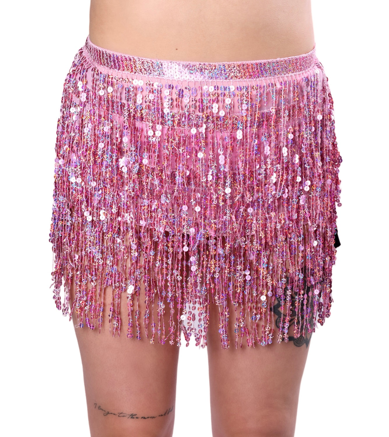 Holographic Sequin Skirt- Cotton Candy