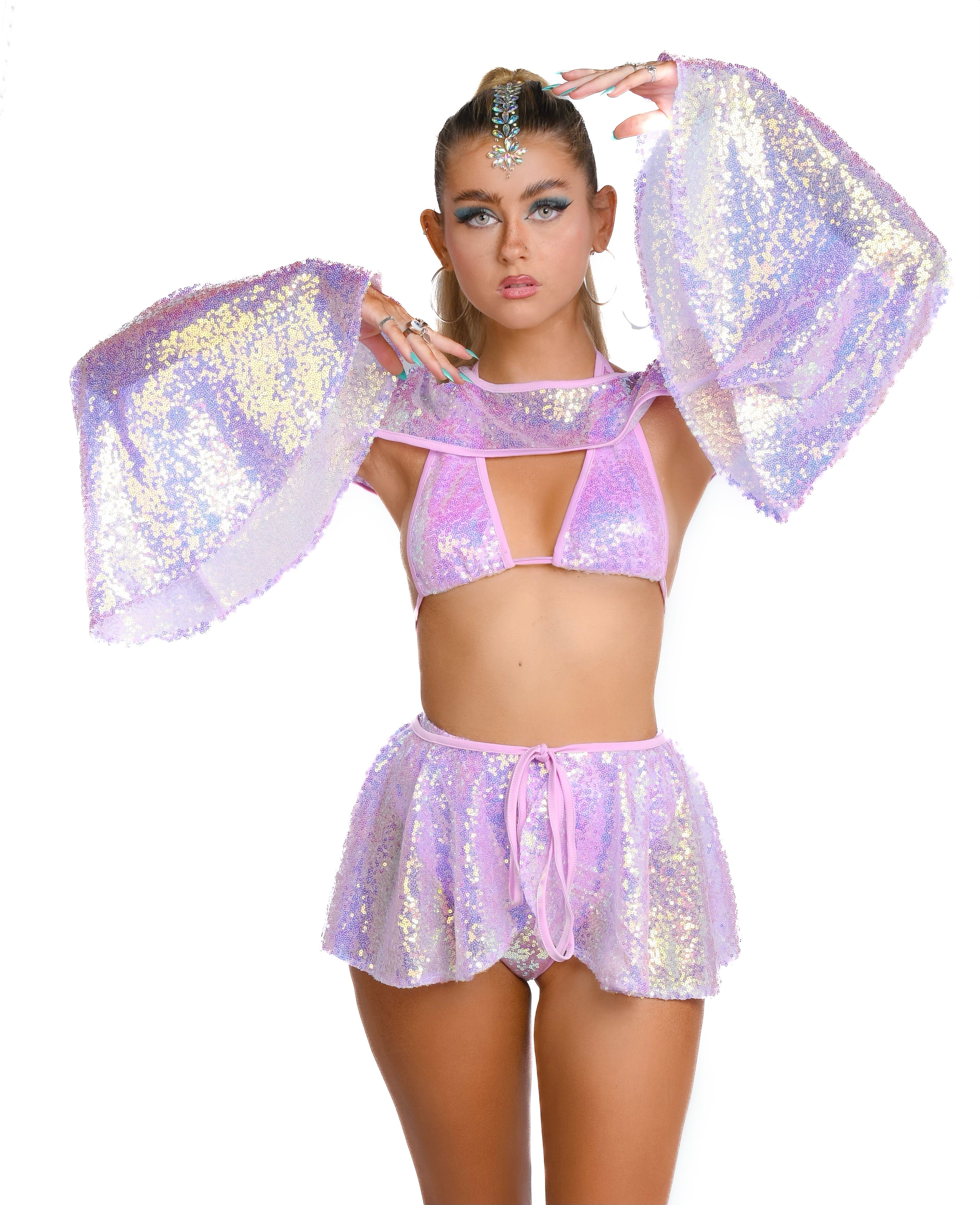FULL OUTFIT- Lilac Goddess Sequin Set (4 pcs)