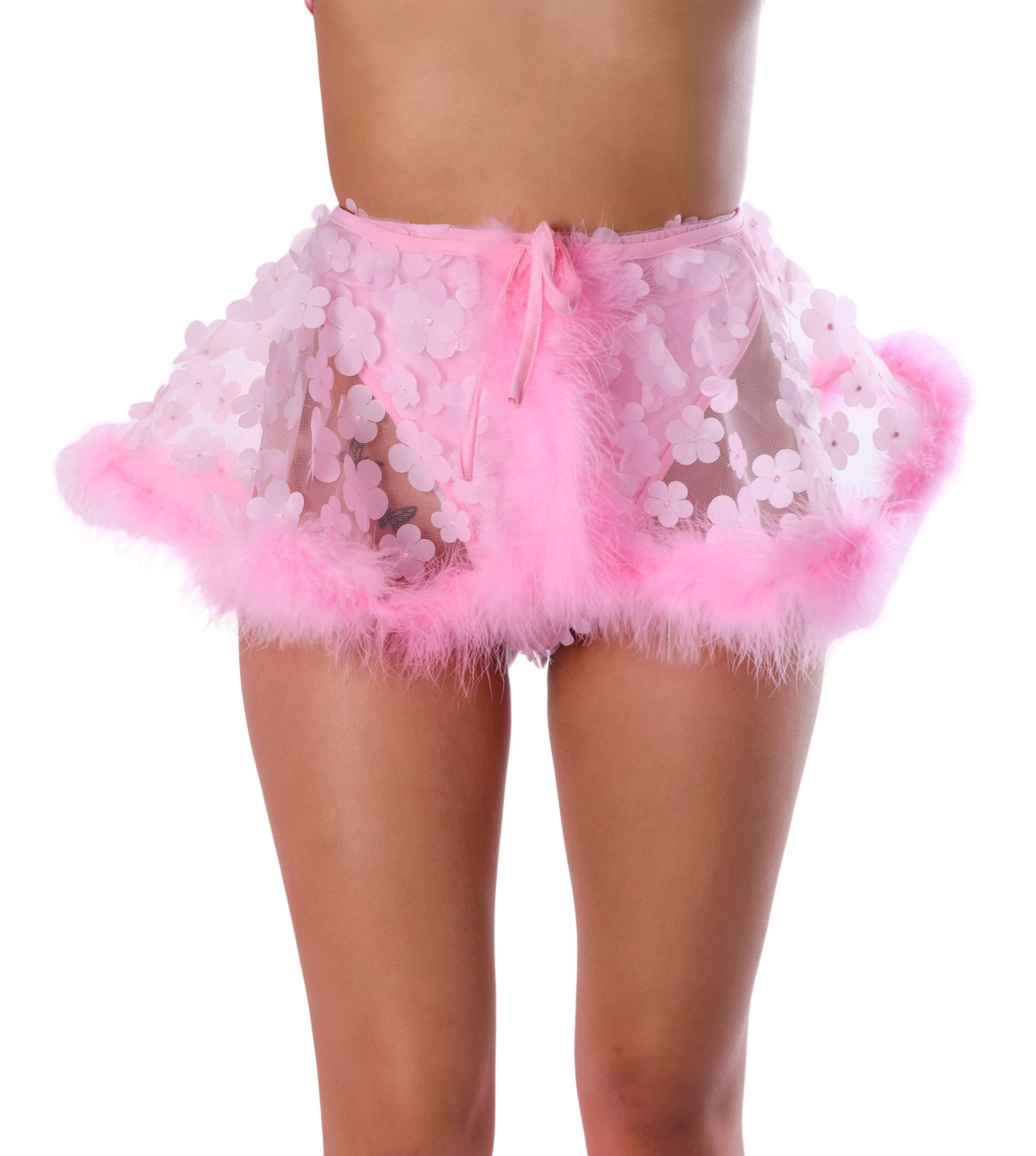 Cotton Candy Fuzzy 3D Skirt