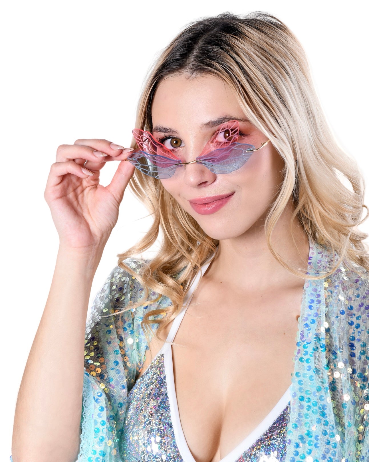 Pink/Blue Butterfly Sunglasses