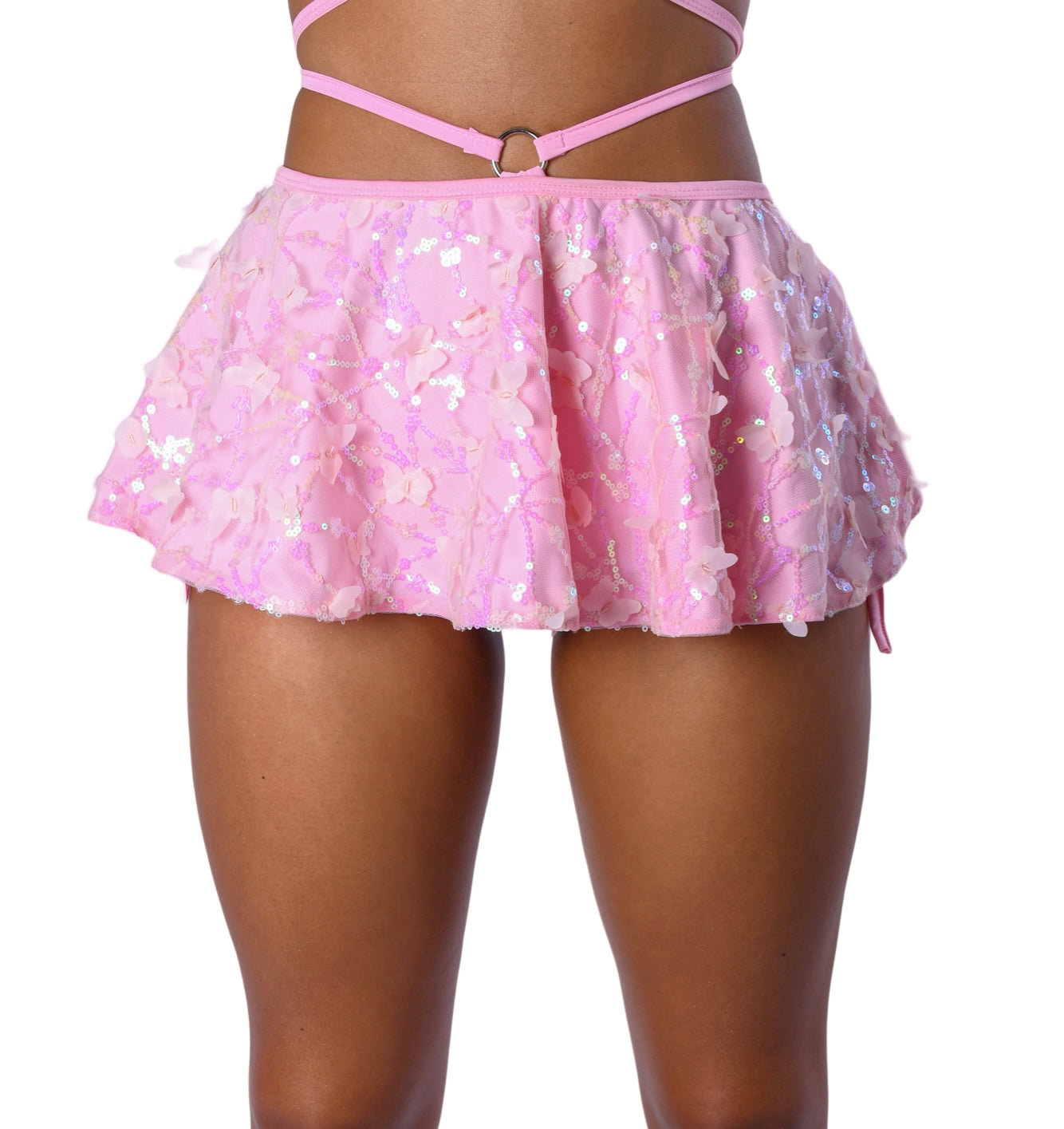 Pink Butterfly 3D Sequin Skirt
