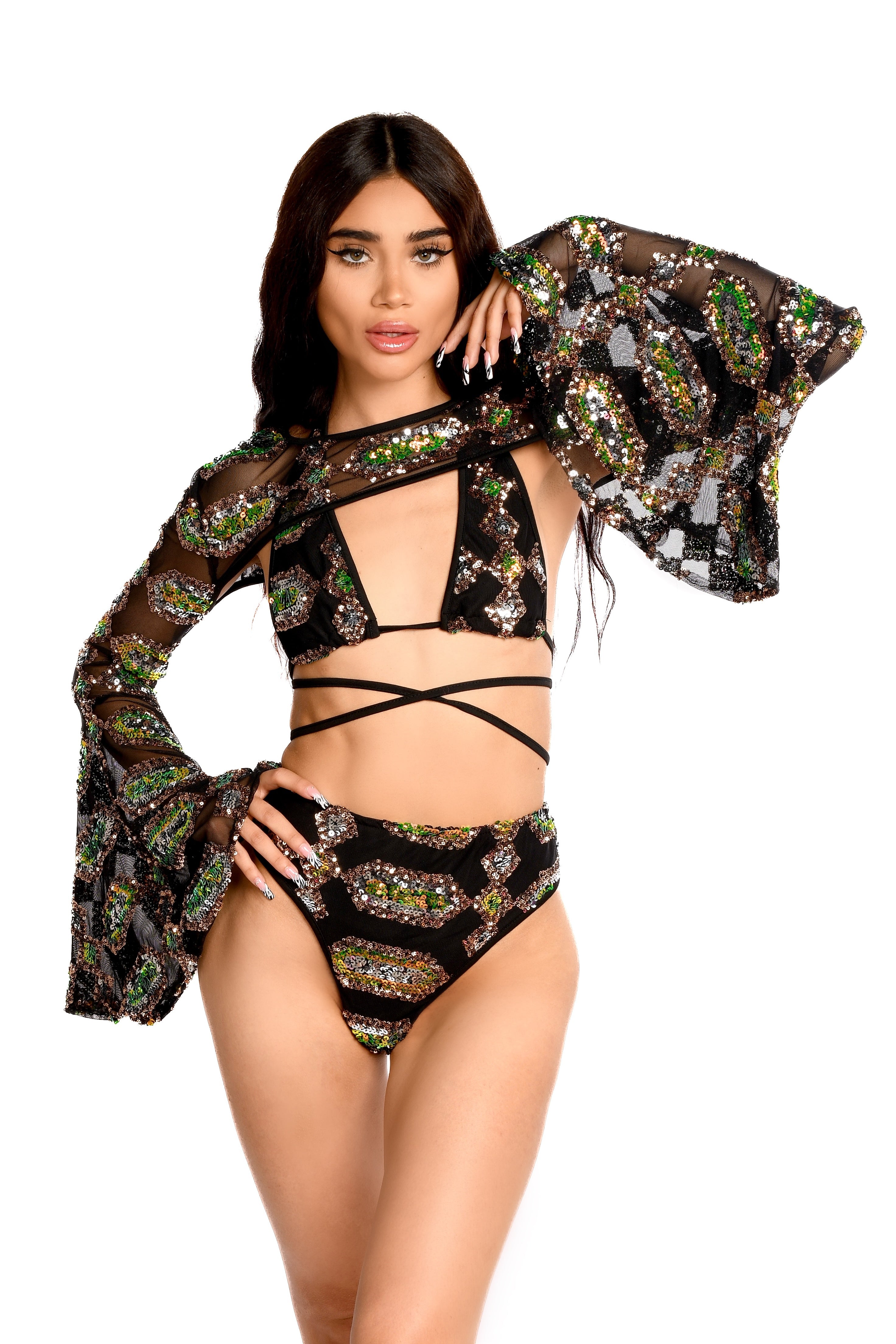 Black Obsidian Goddess Goddess Sequin Top