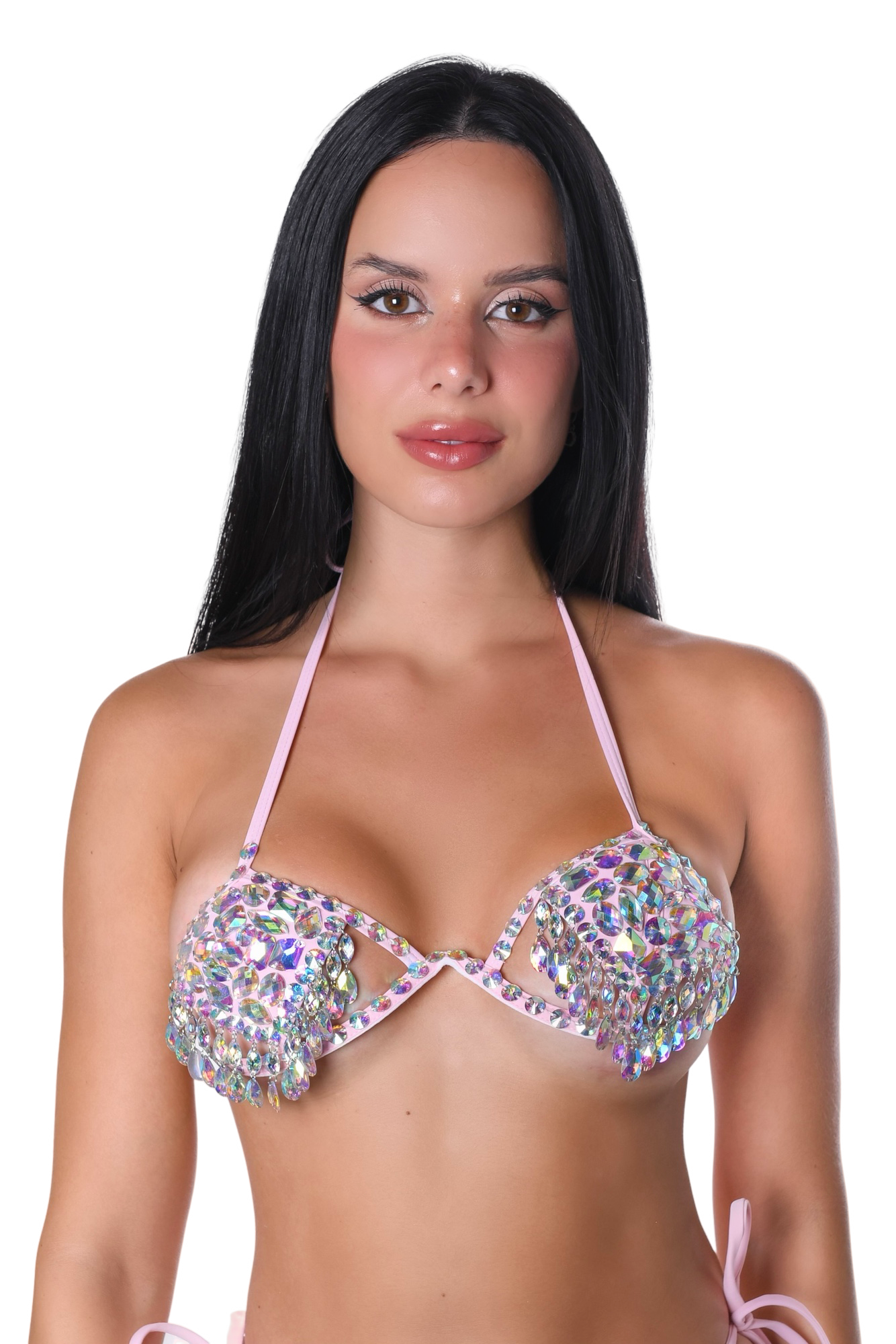 Baby Pink Empress Rhinestone Top