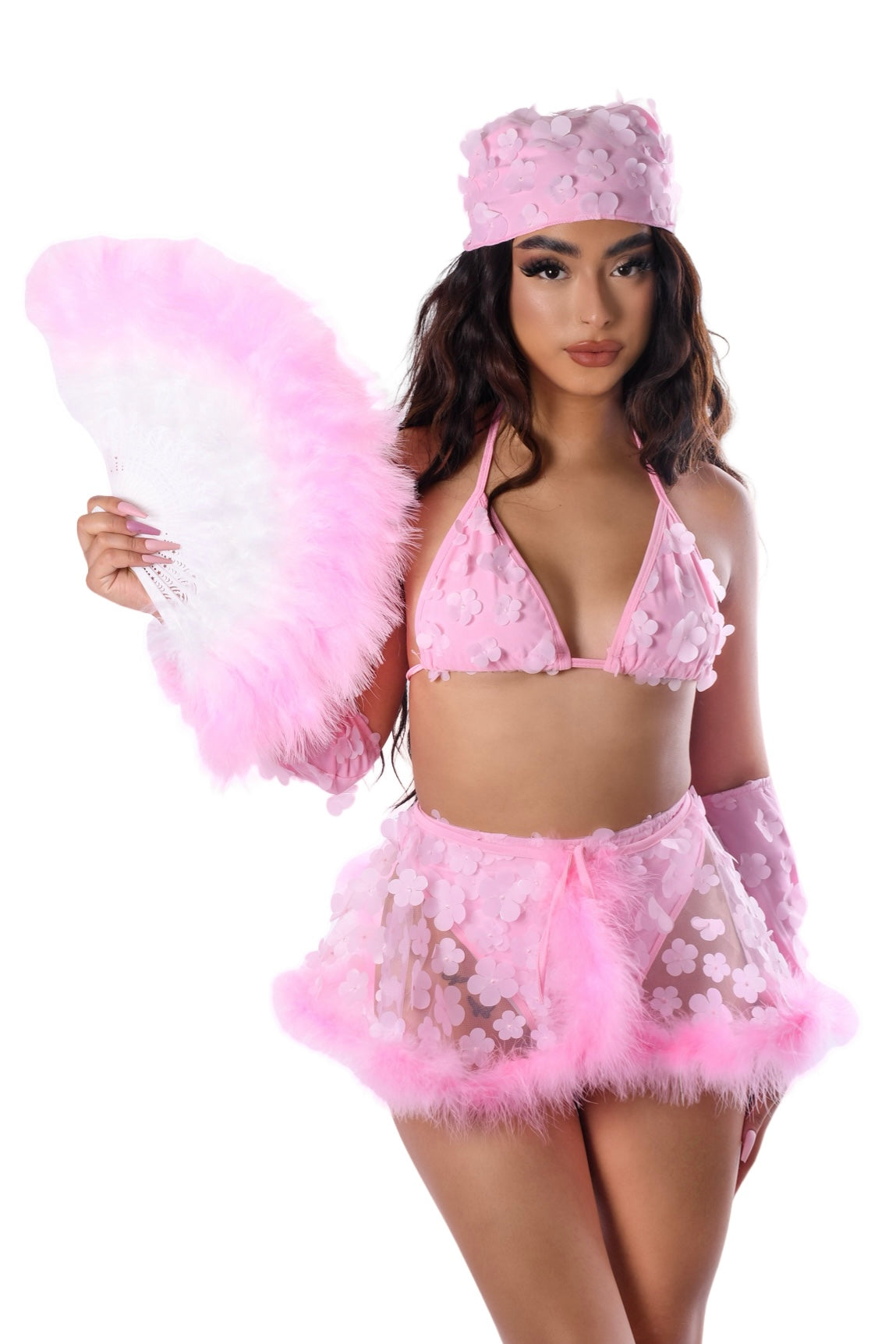 Cotton Candy Fuzzy 3D Skirt