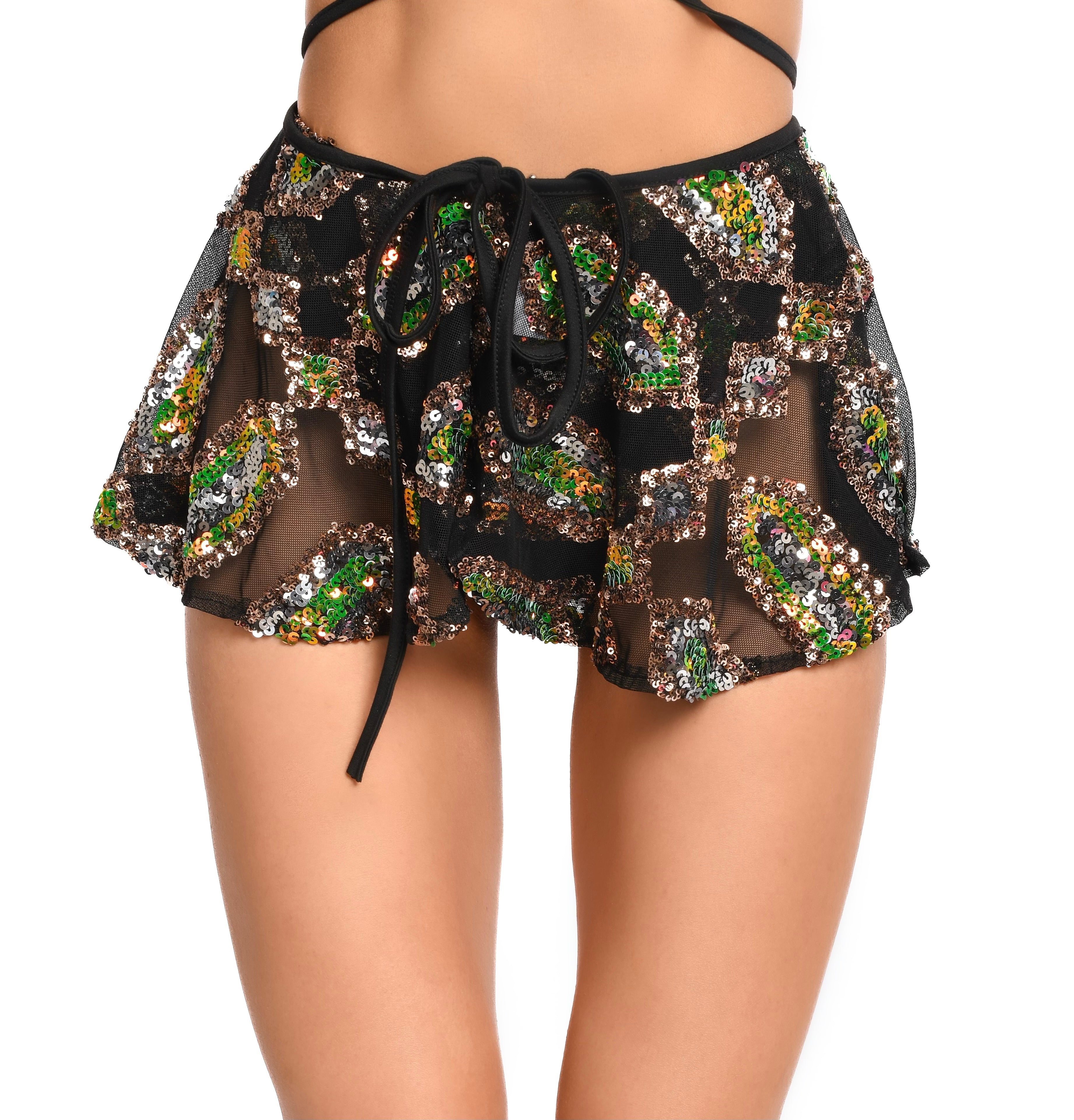 Black Obsidian Sequin Skirt