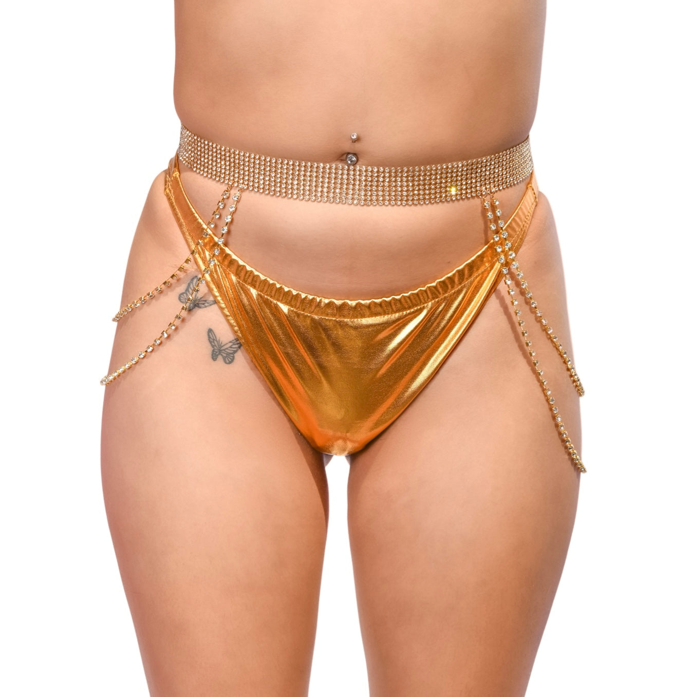 Gold Rhinestone Chain Belt