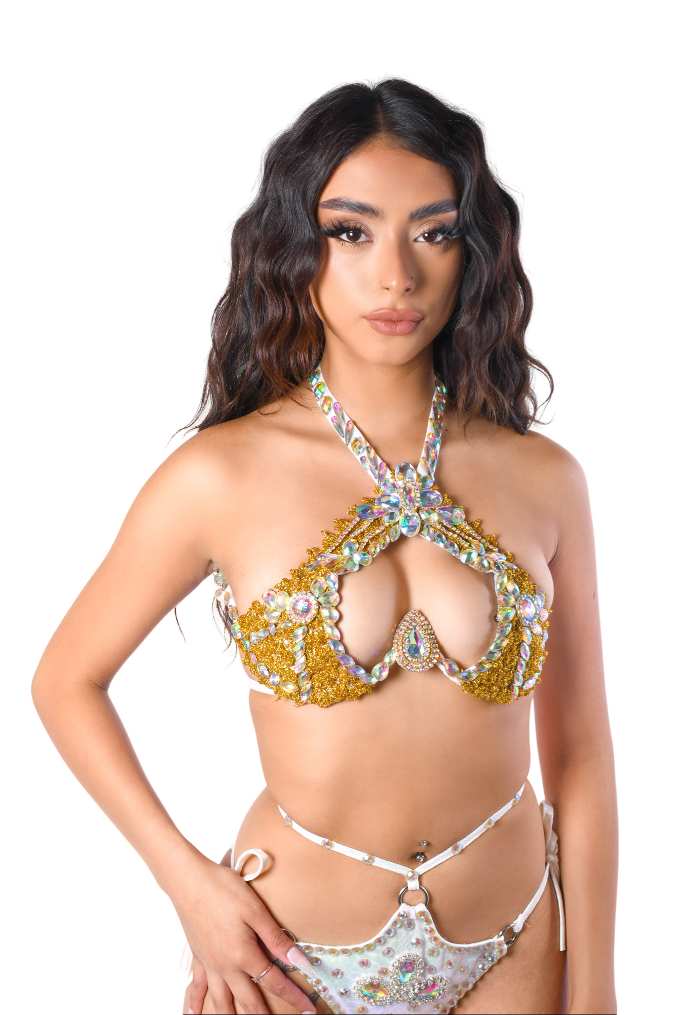 Gold Mermaid Carnival Bra Top