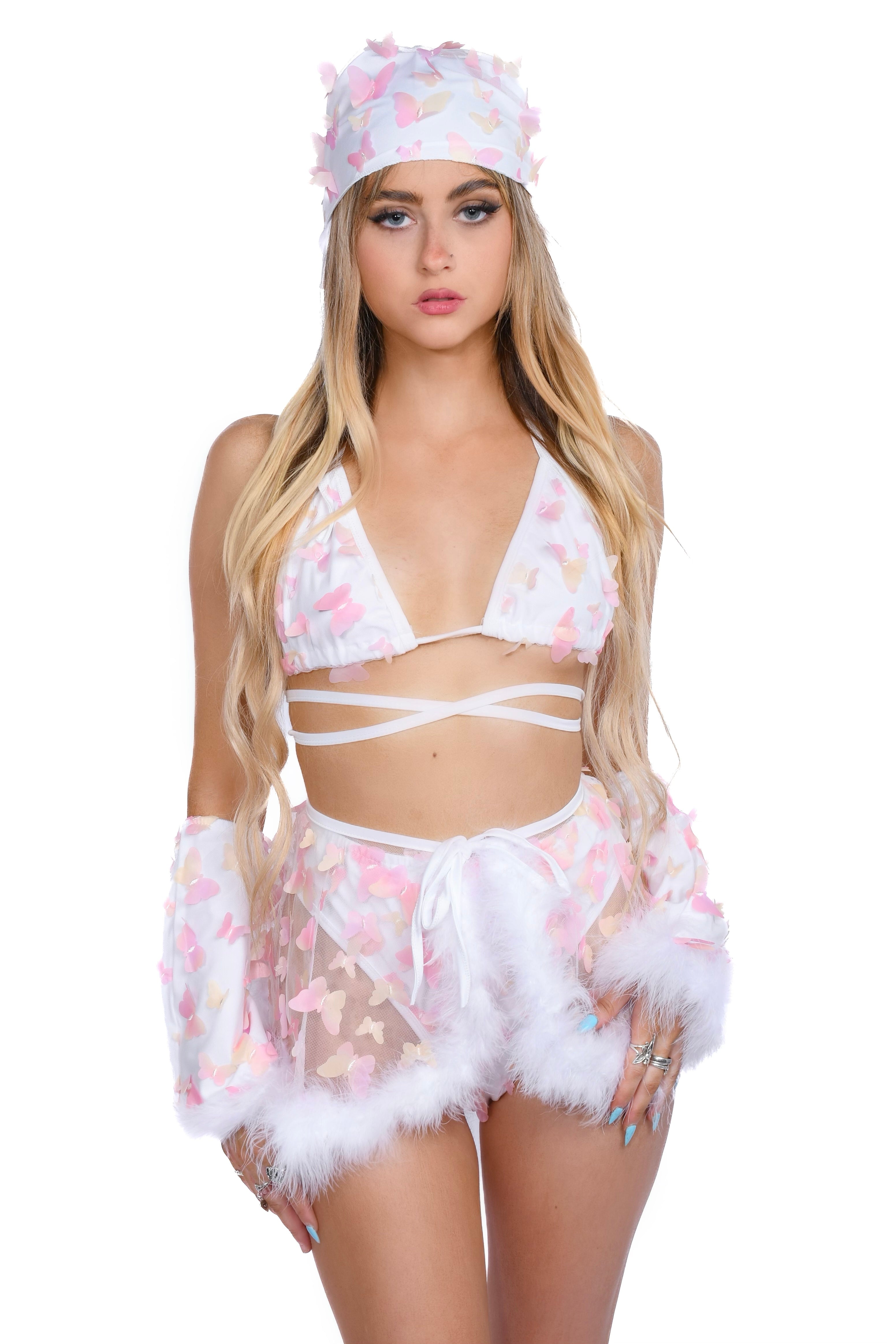Pink Butterfly Fuzzy 3D Set (5pcs)