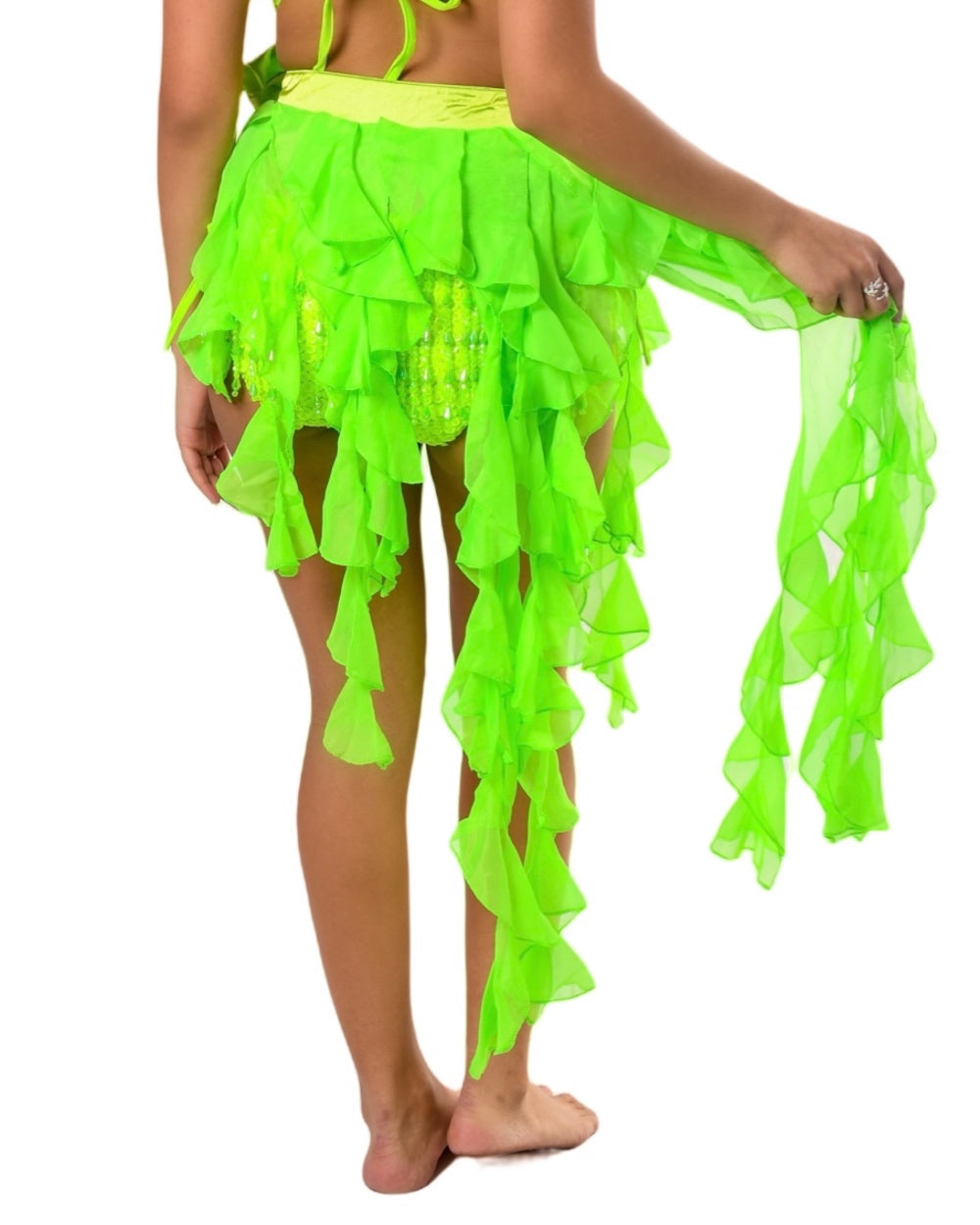 Neon Lime Long Wrap Skirt