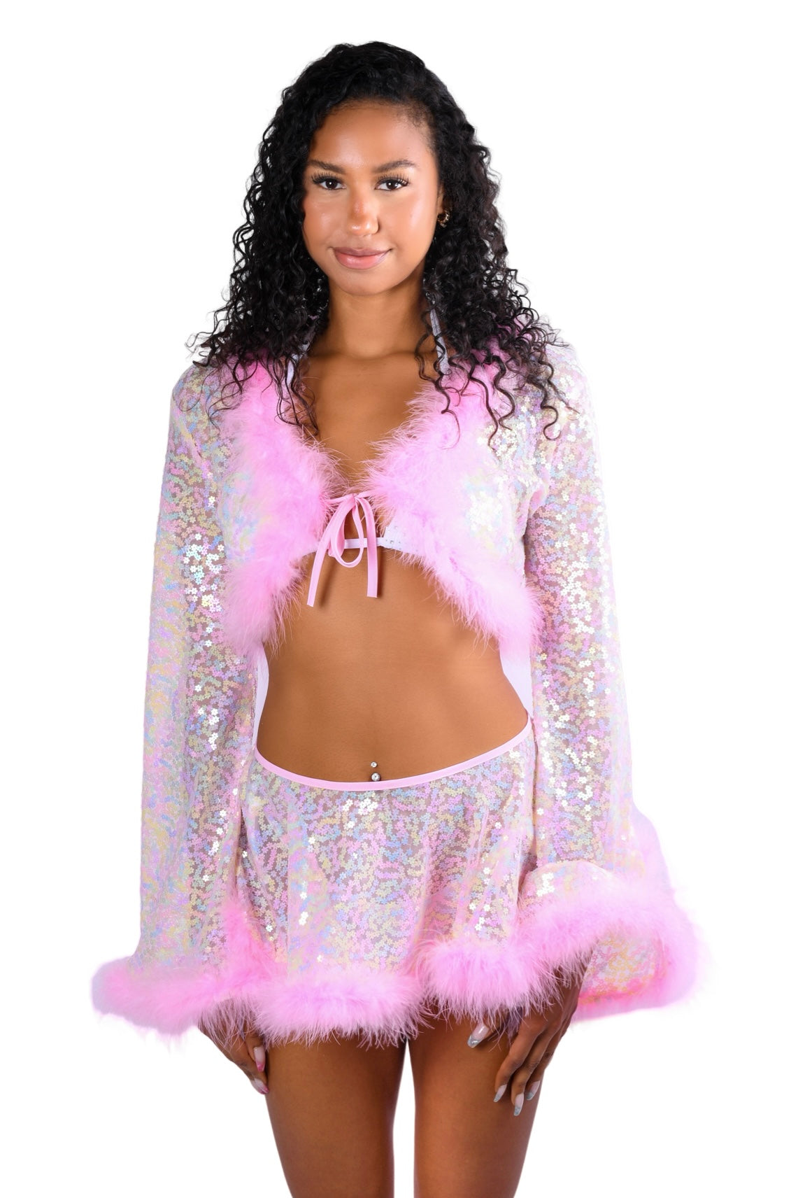 Pink Candy Fuzzy 3D Sequin Set