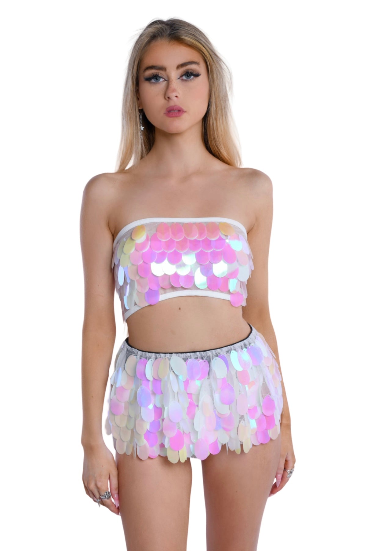 Cotton Candy Mini Sequin Skirt