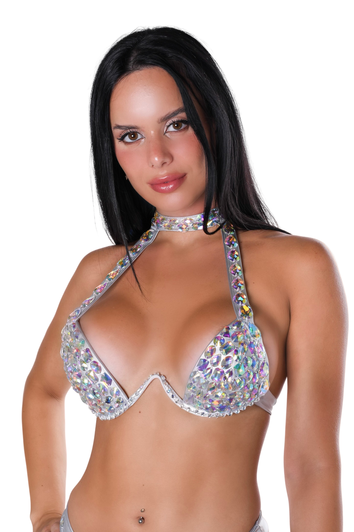 Disco Silver Carnival Bra Top