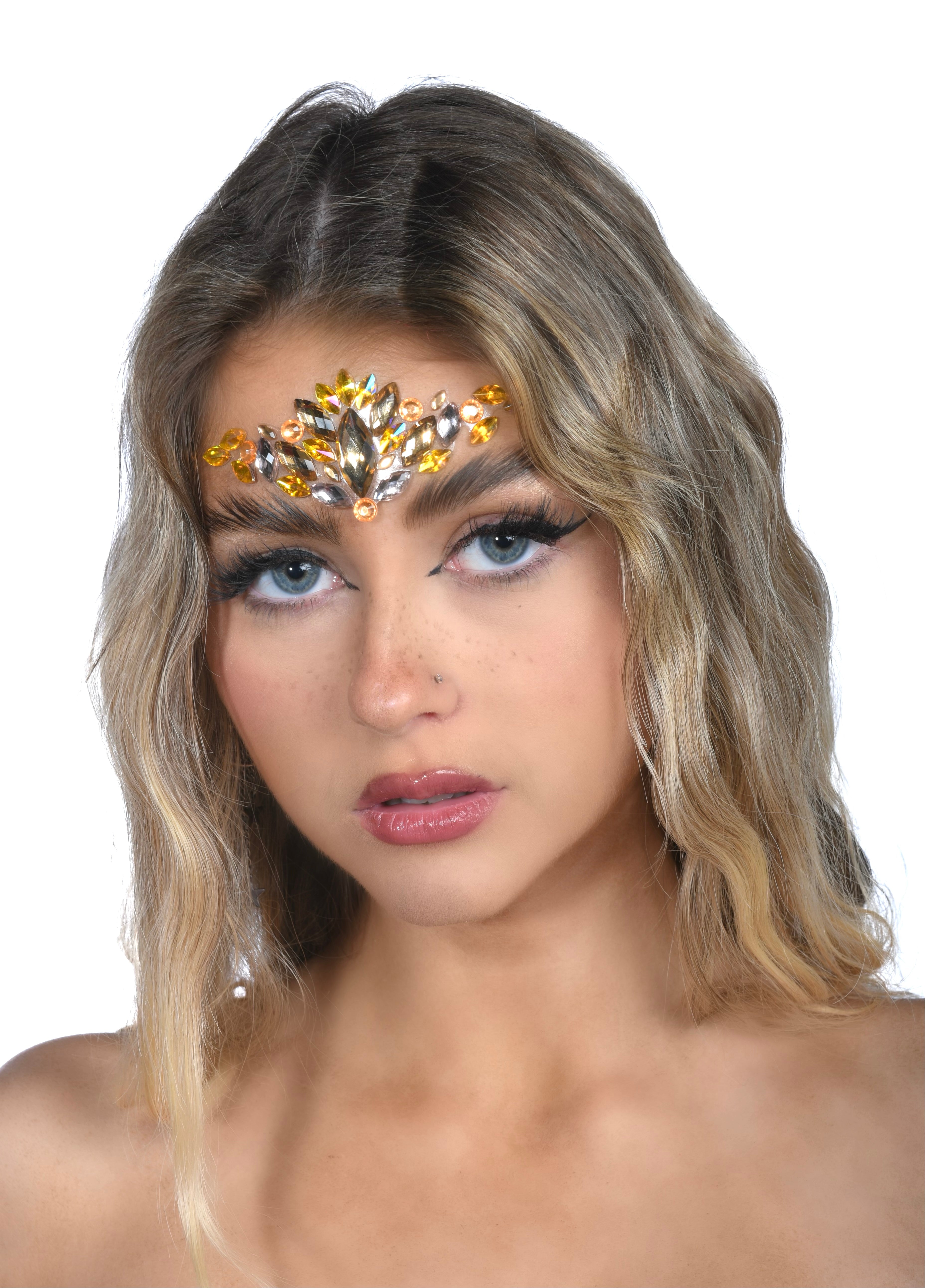 Gold/Silver Rhinestone Crystal Face Jewels