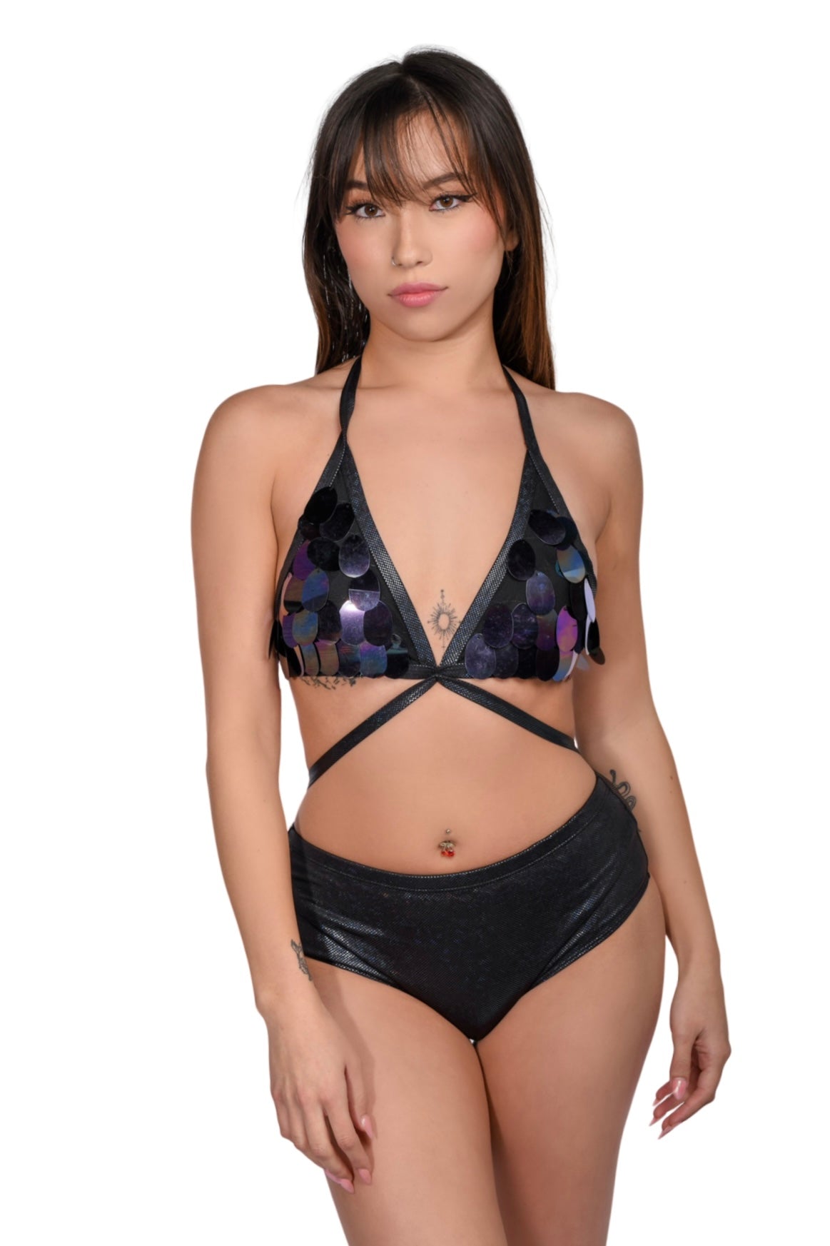 Obsidian Galaxy Aura Unicorn Sequin Bodysuit