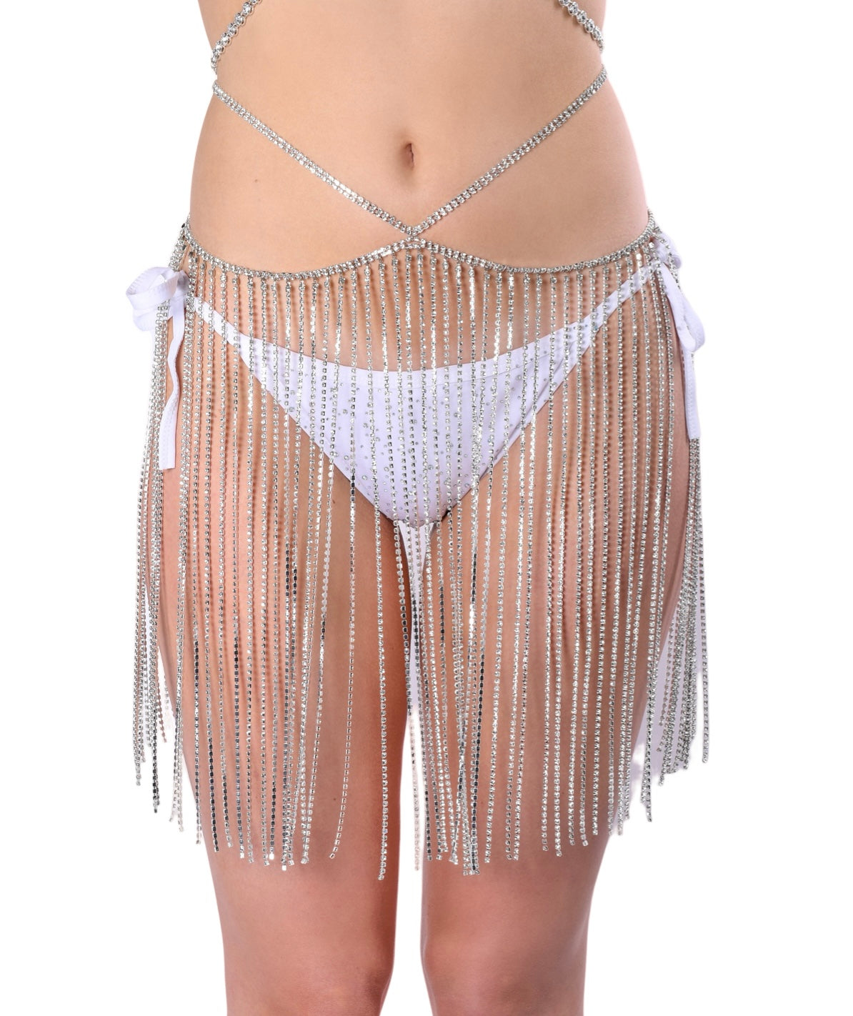 Crystal Rhinestone Waist Skirt