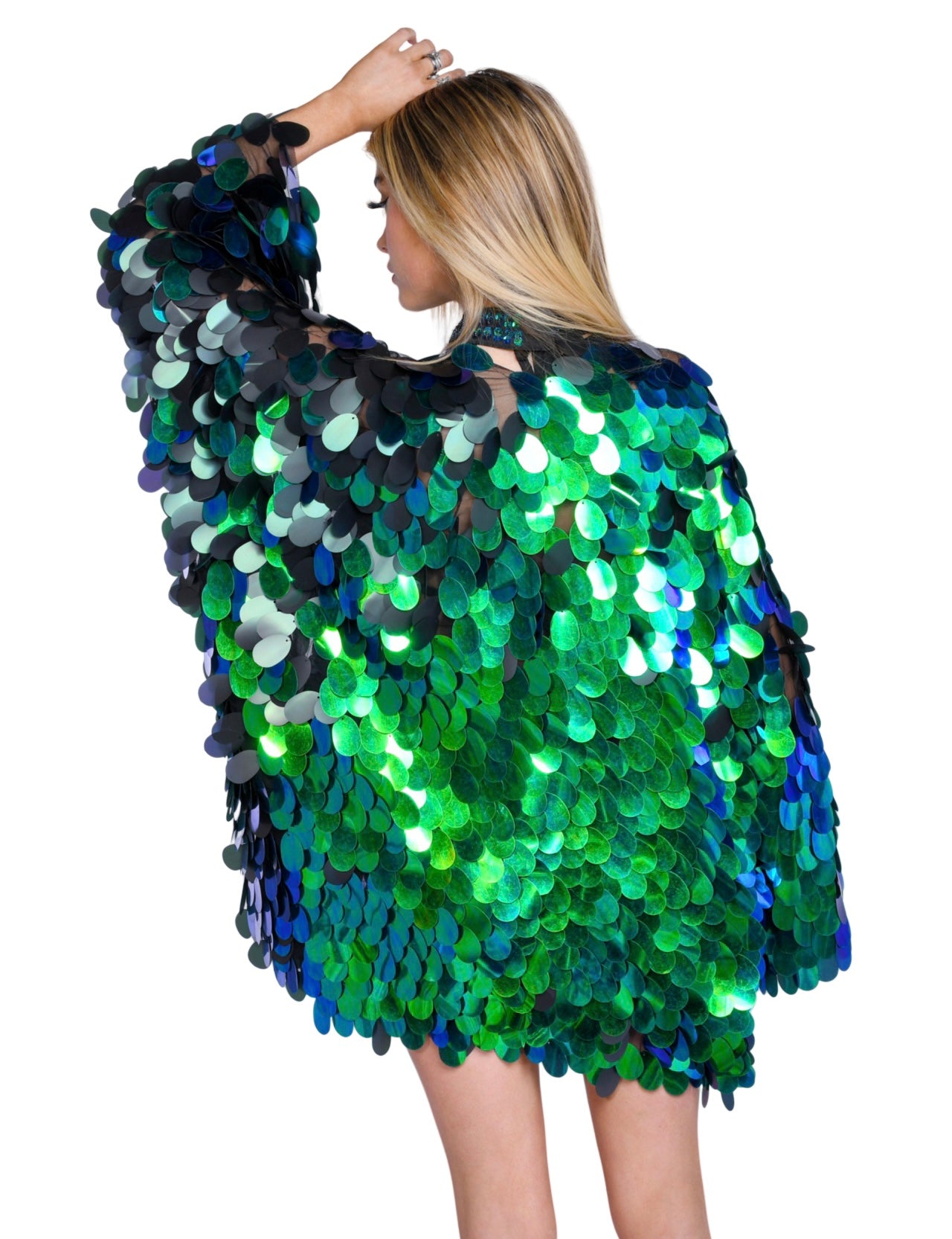 Specialty Sequin Kimono- Peacock