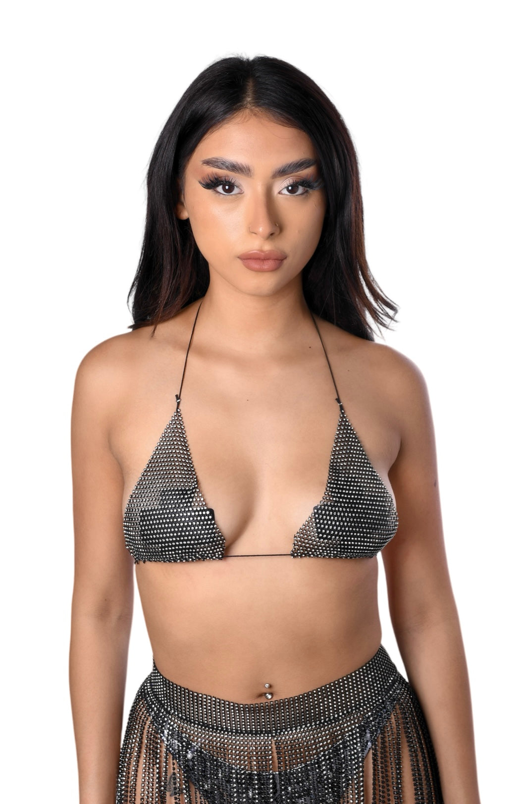 Black Sapphire Rhinestone Top