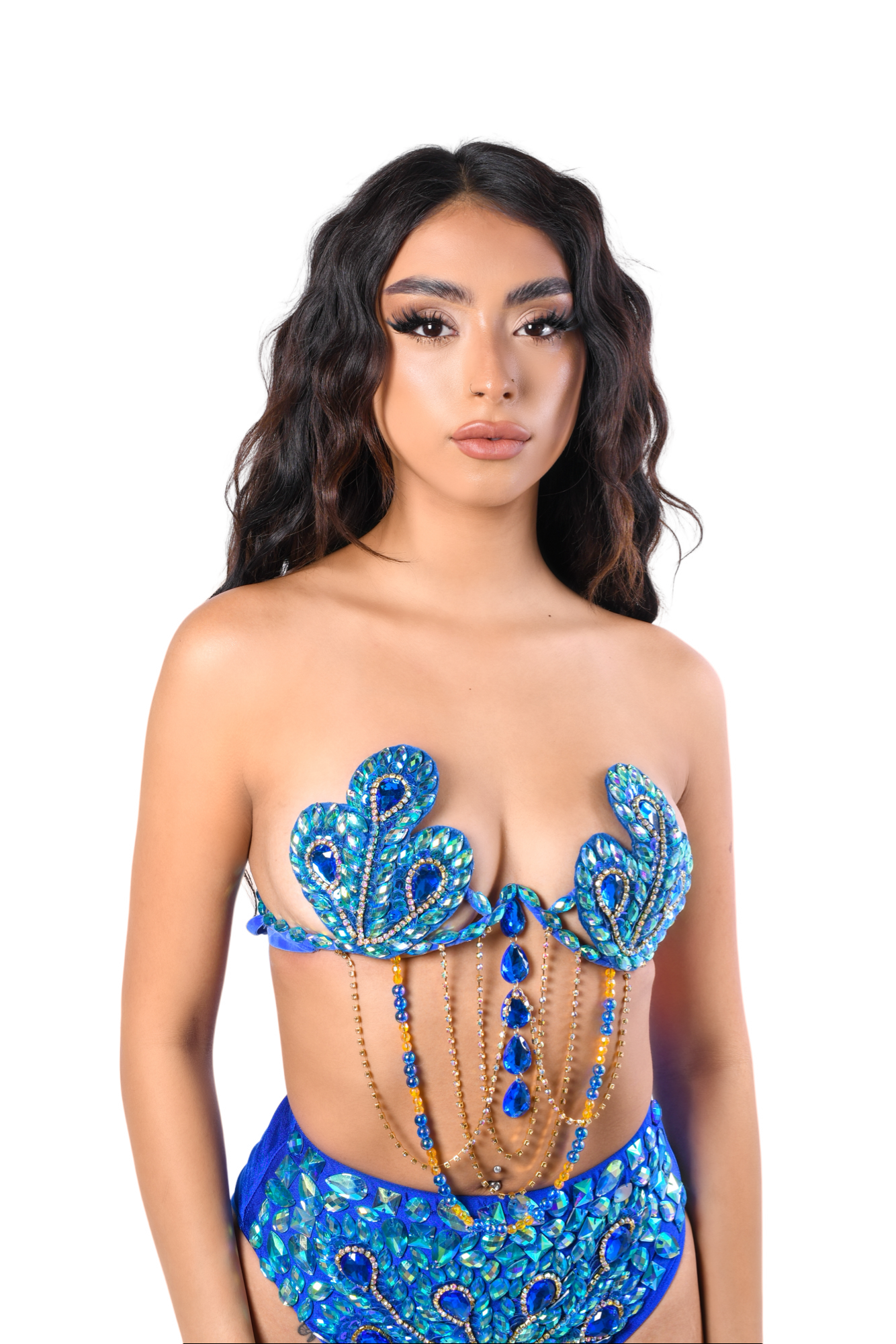 Indigo Peacock Carnival Bra Top