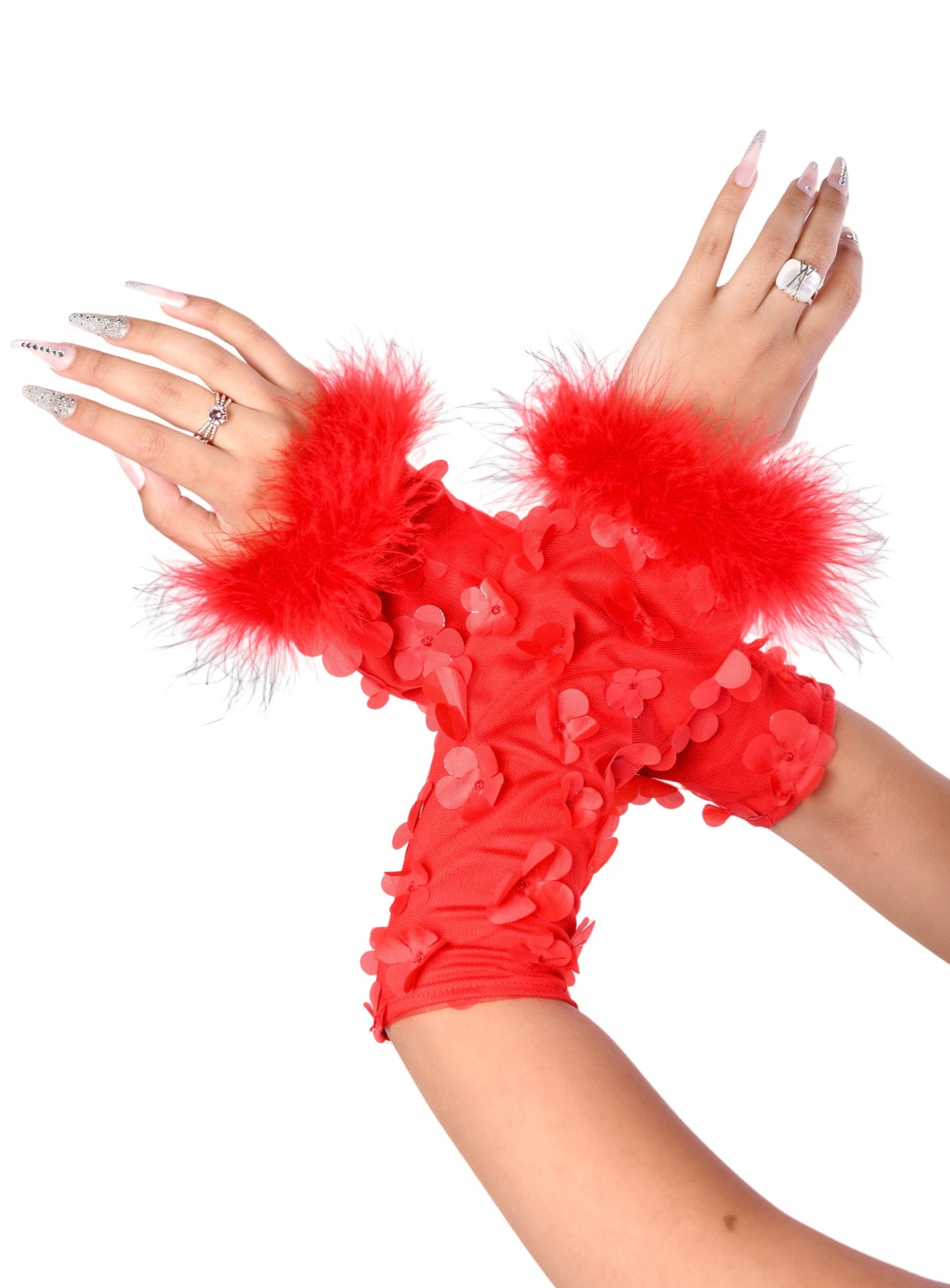 Cherry Blossom 3D Fuzzy Sleeves