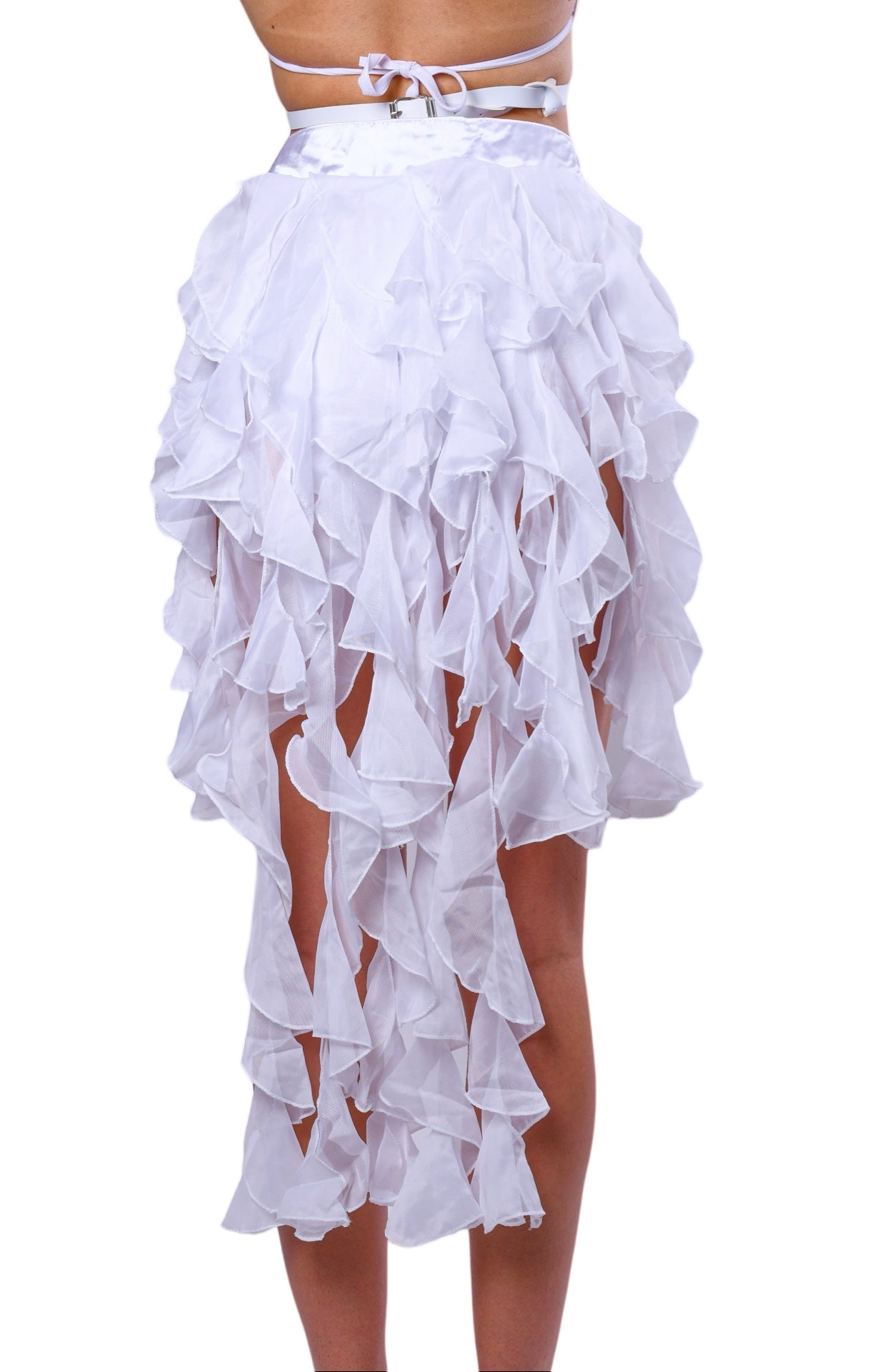 Pearl White Long Wrap Skirt