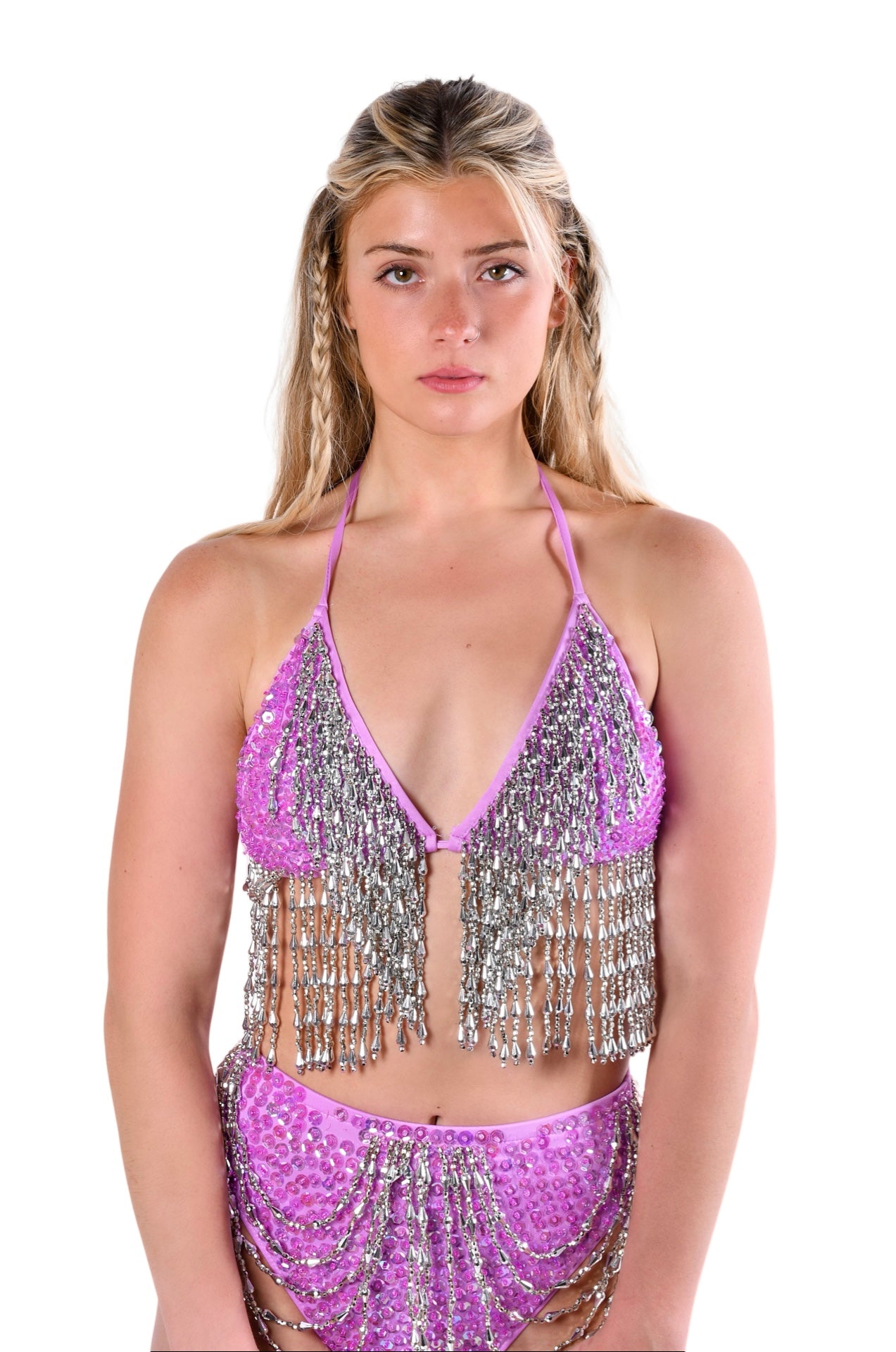 Hand Stitched Top-Lilac Sparkle