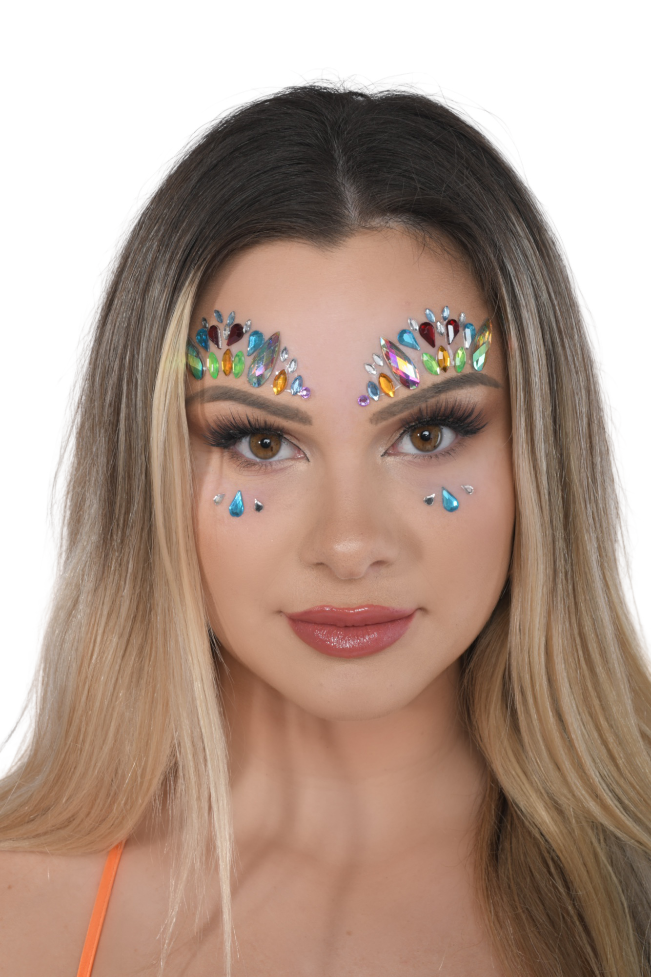 Rainbow Tide Rhinestone Crystal Face Jewels