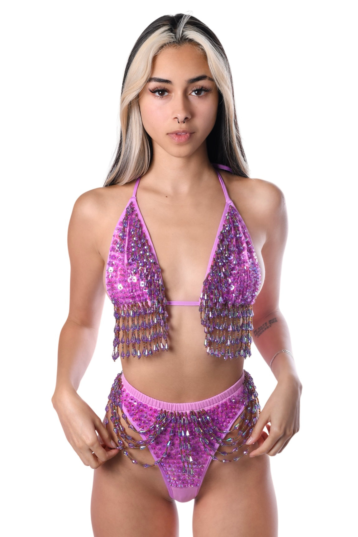 Hand Stitched Sequin Set- Lilac Dreams