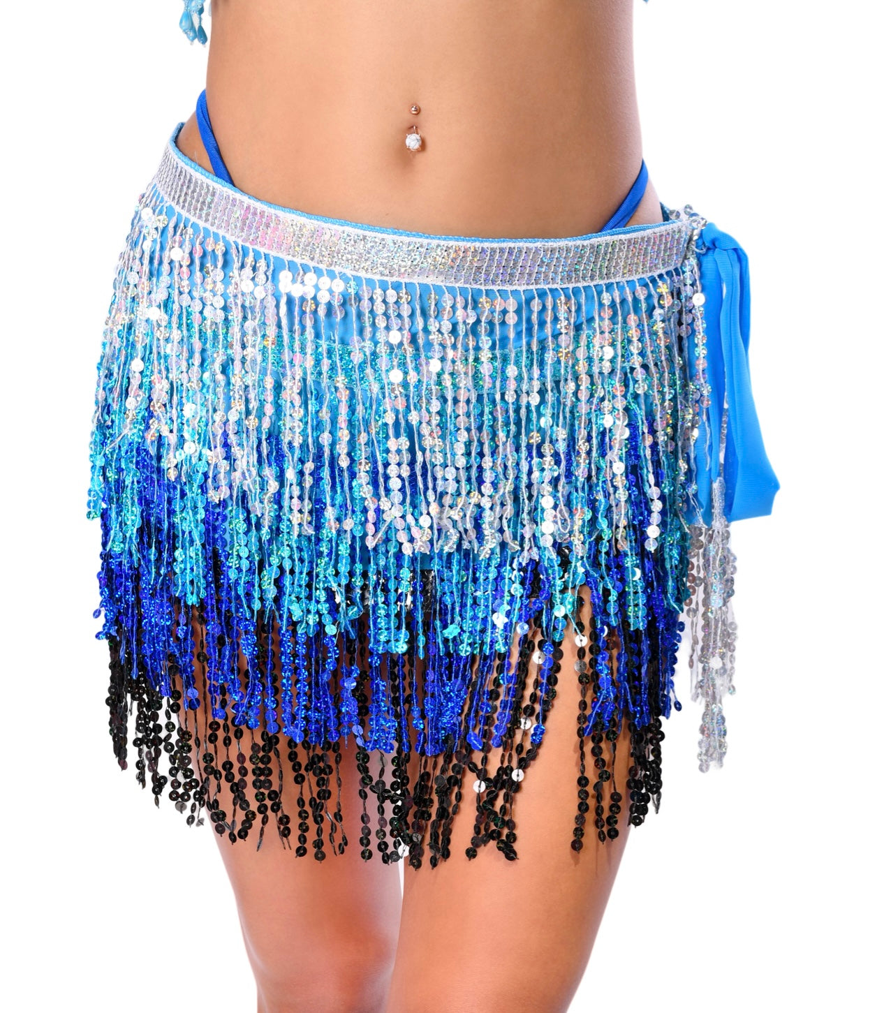 Holographic Sequin Skirt- Ice Blue