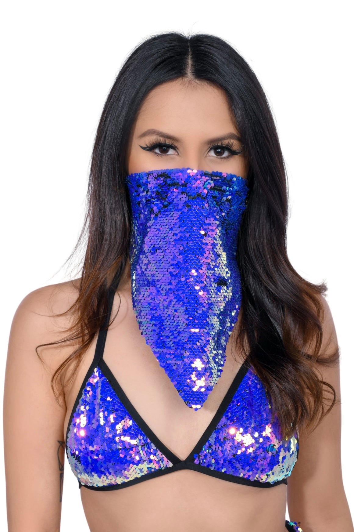 Sequin Bandana & Face Mask- Gypsy Fuchsia