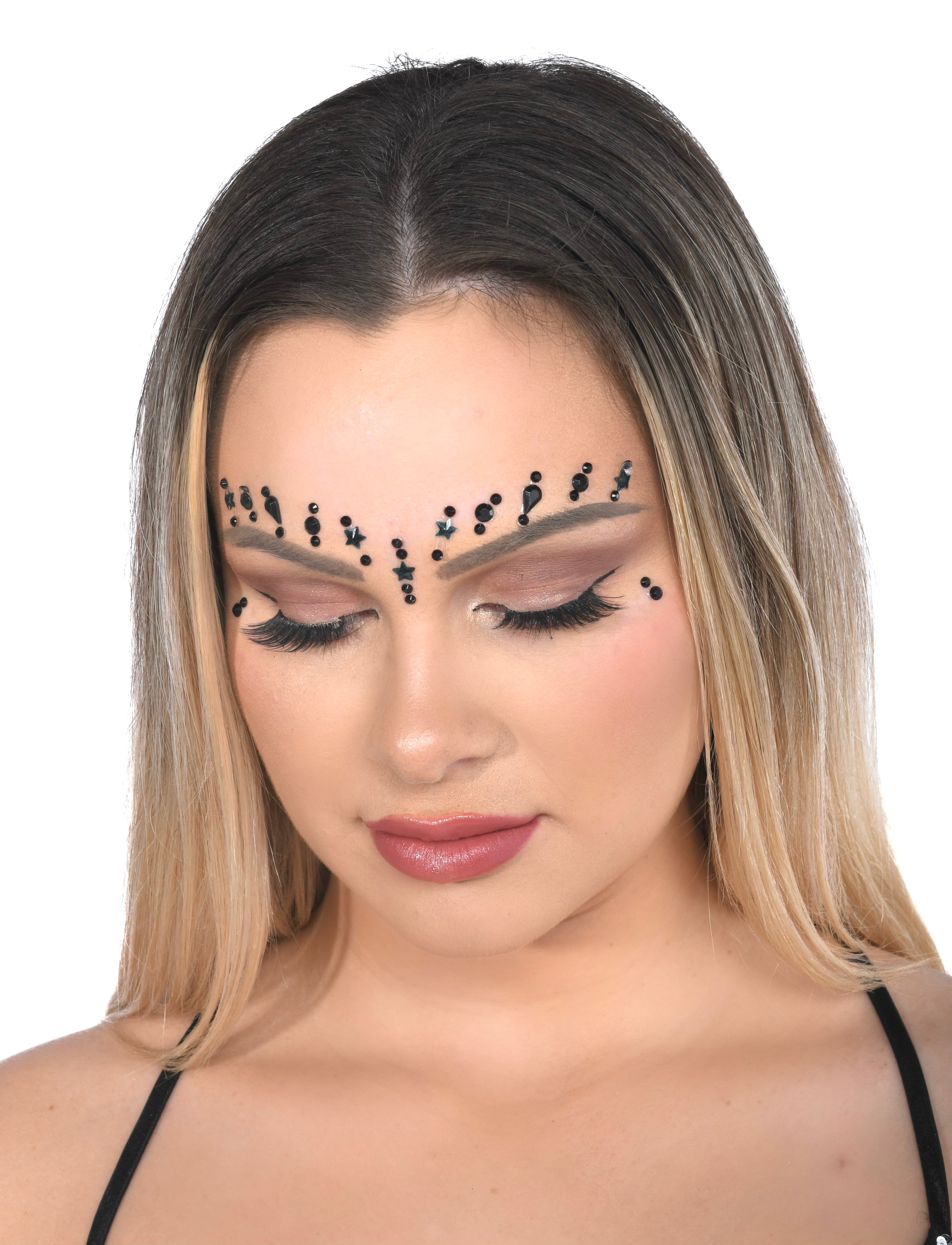 Midnight Rhinestone Crystal Face Jewels
