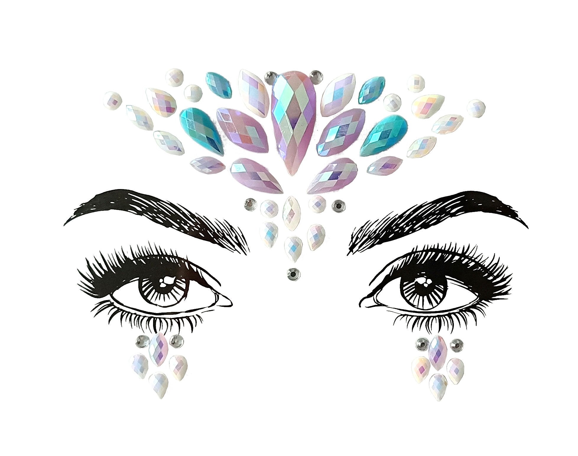 Pastel Rhinestone Crystal Face Jewels
