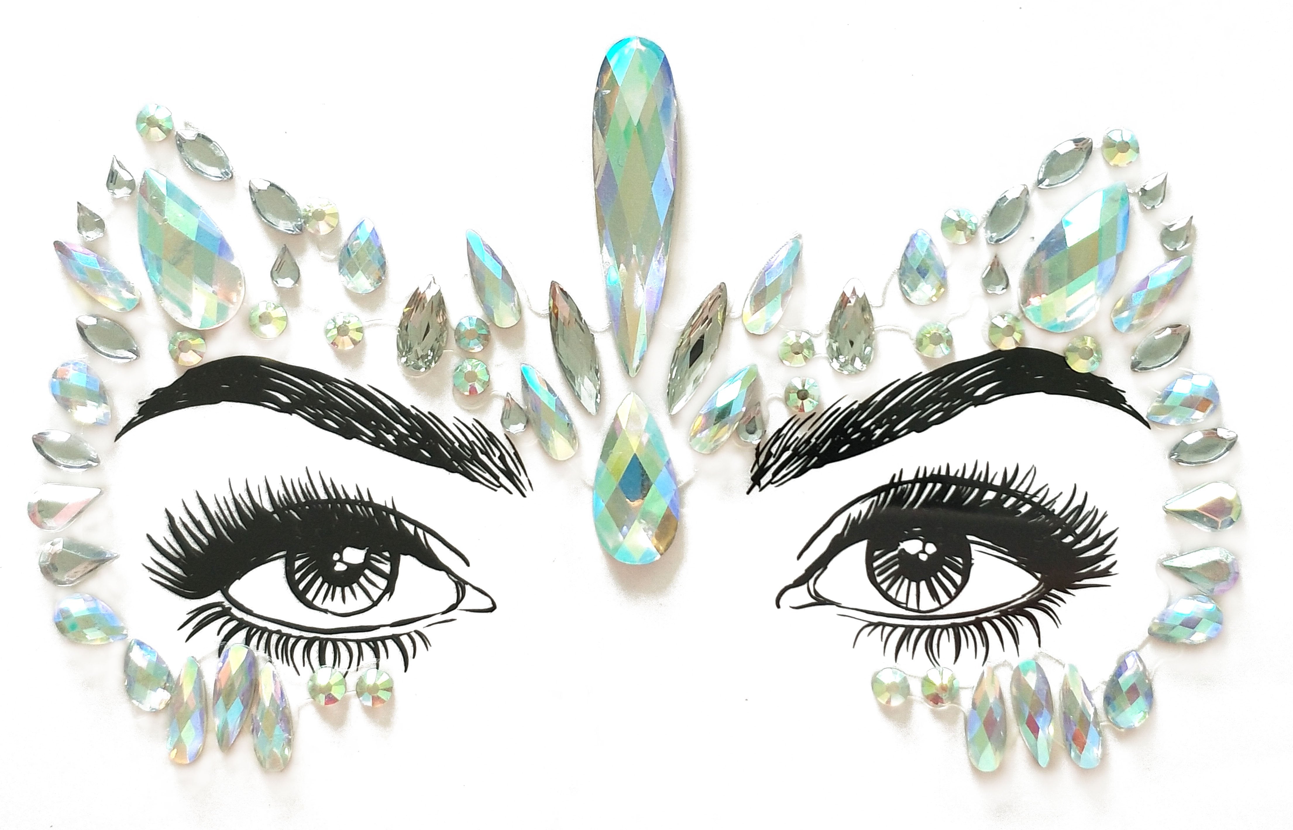 Iridescent Muse Rhinestone Crystal Face Jewels