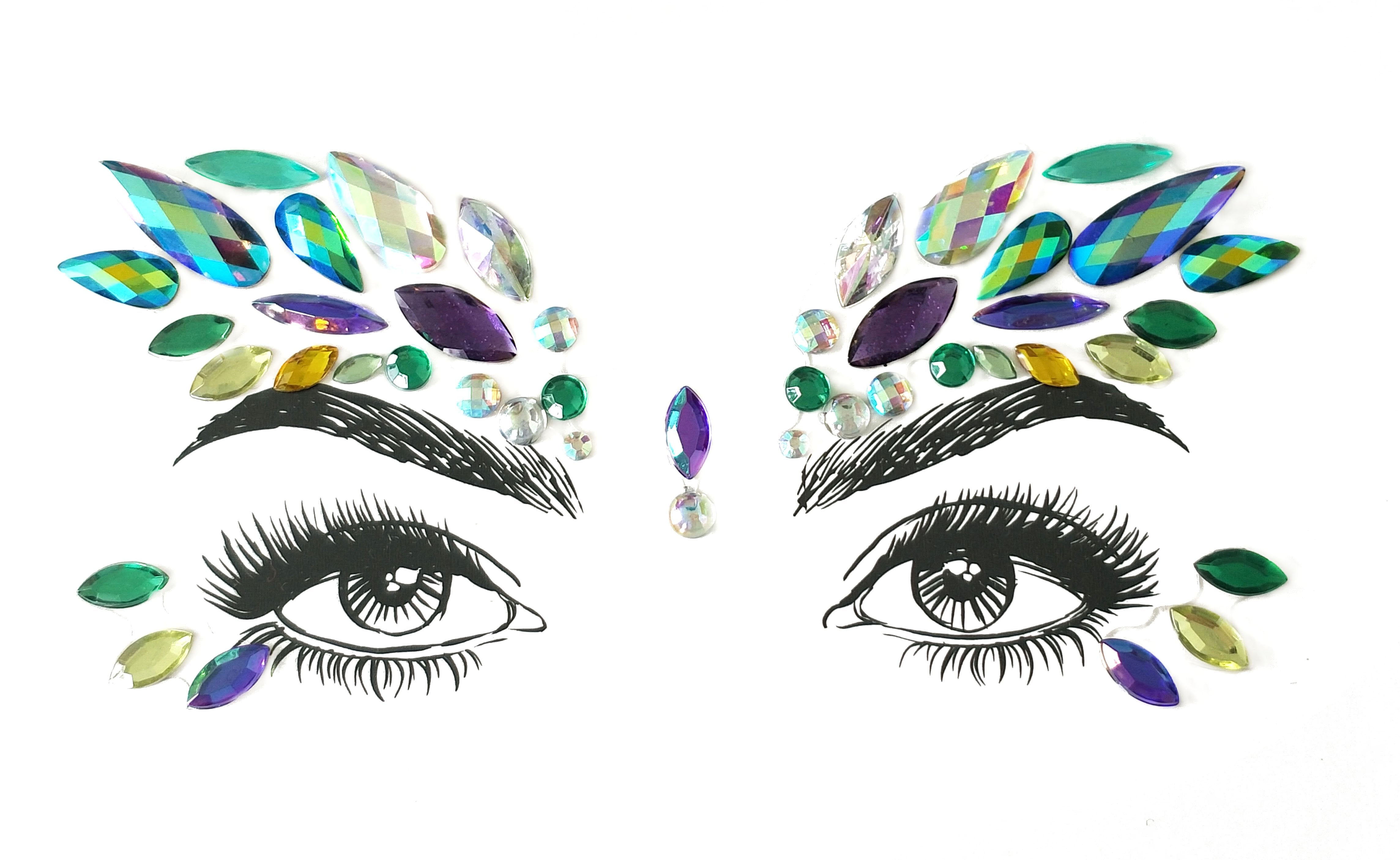 Beach Day Rhinestone Crystal Face Jewels
