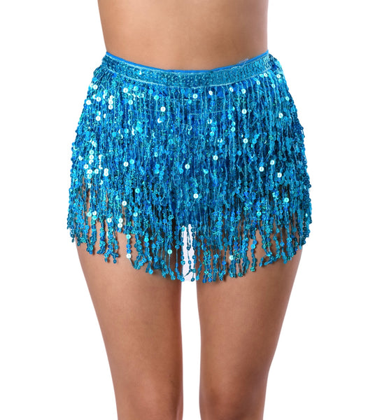 Holographic Sequin Skirt Pixie Blue Rave clothes rave outfits edc THE LUMI SHOP