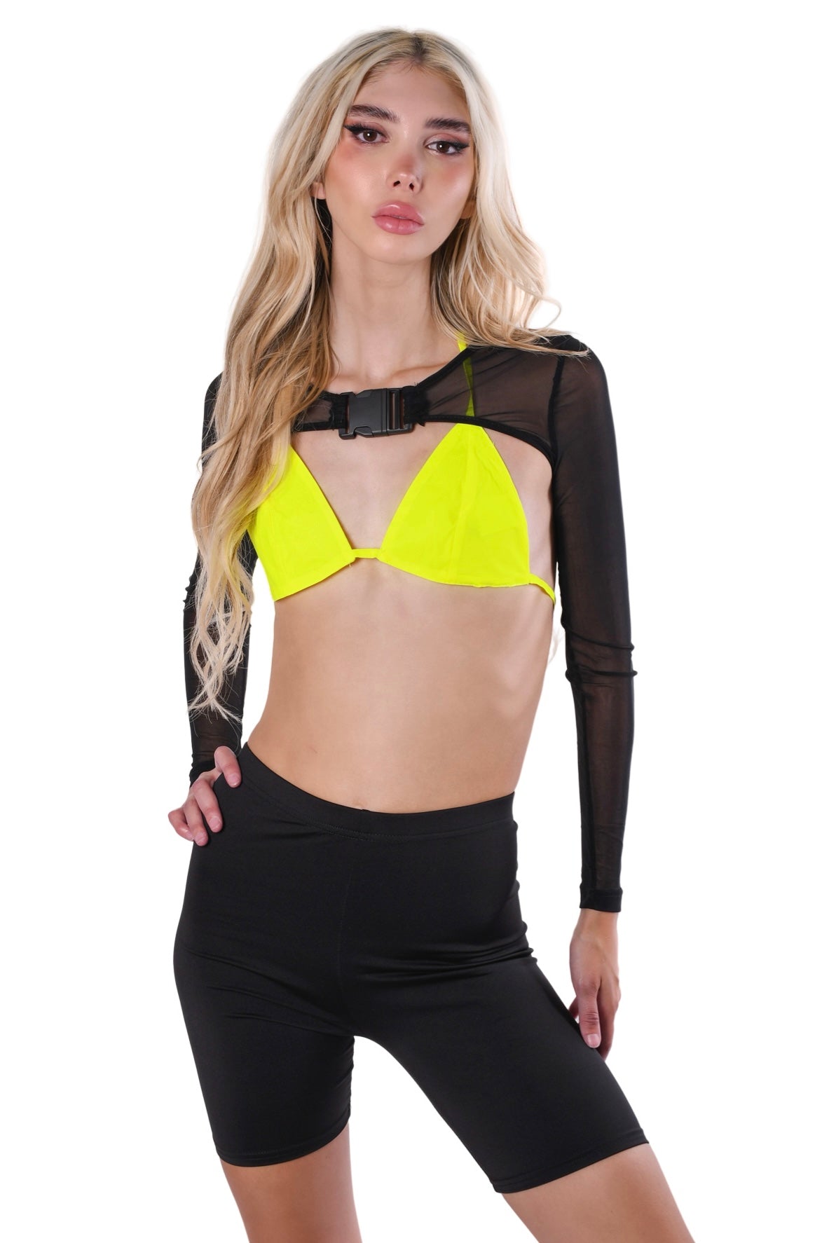 Neon Yellow Rave Bikini Top