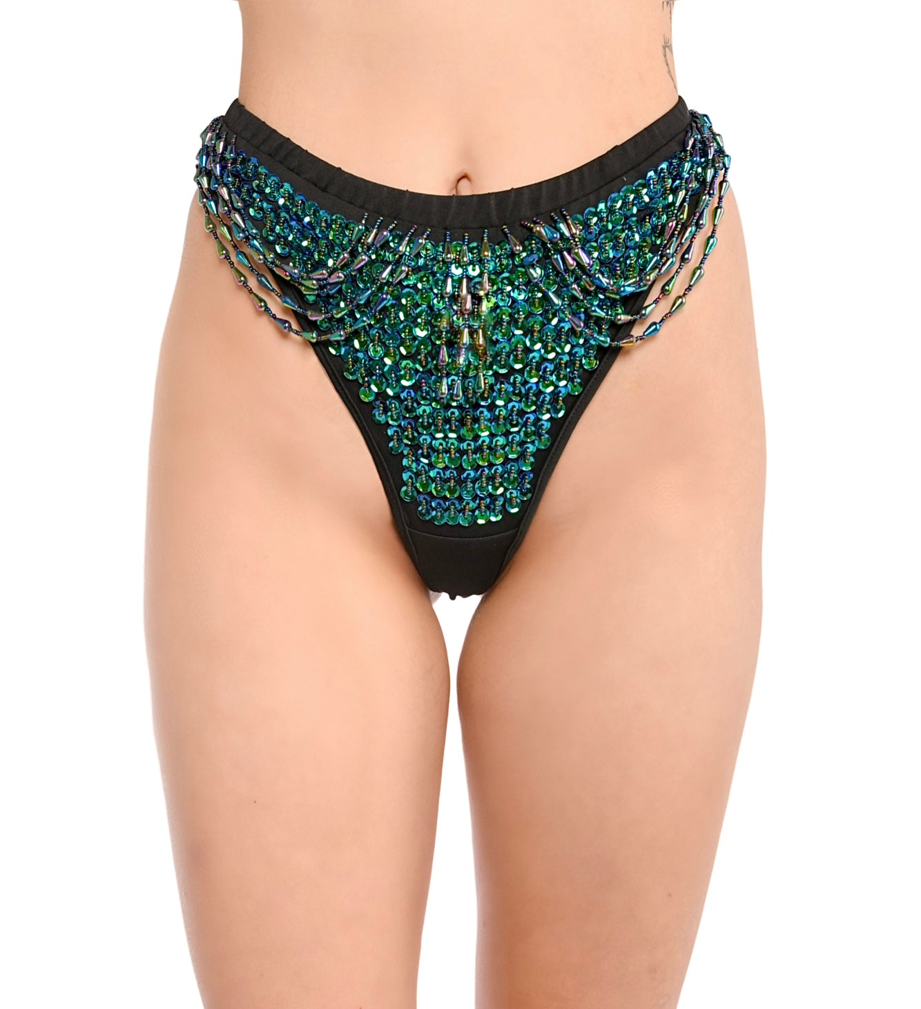 Hand Stitched Sequin Cheeky Bottoms- Chameleon