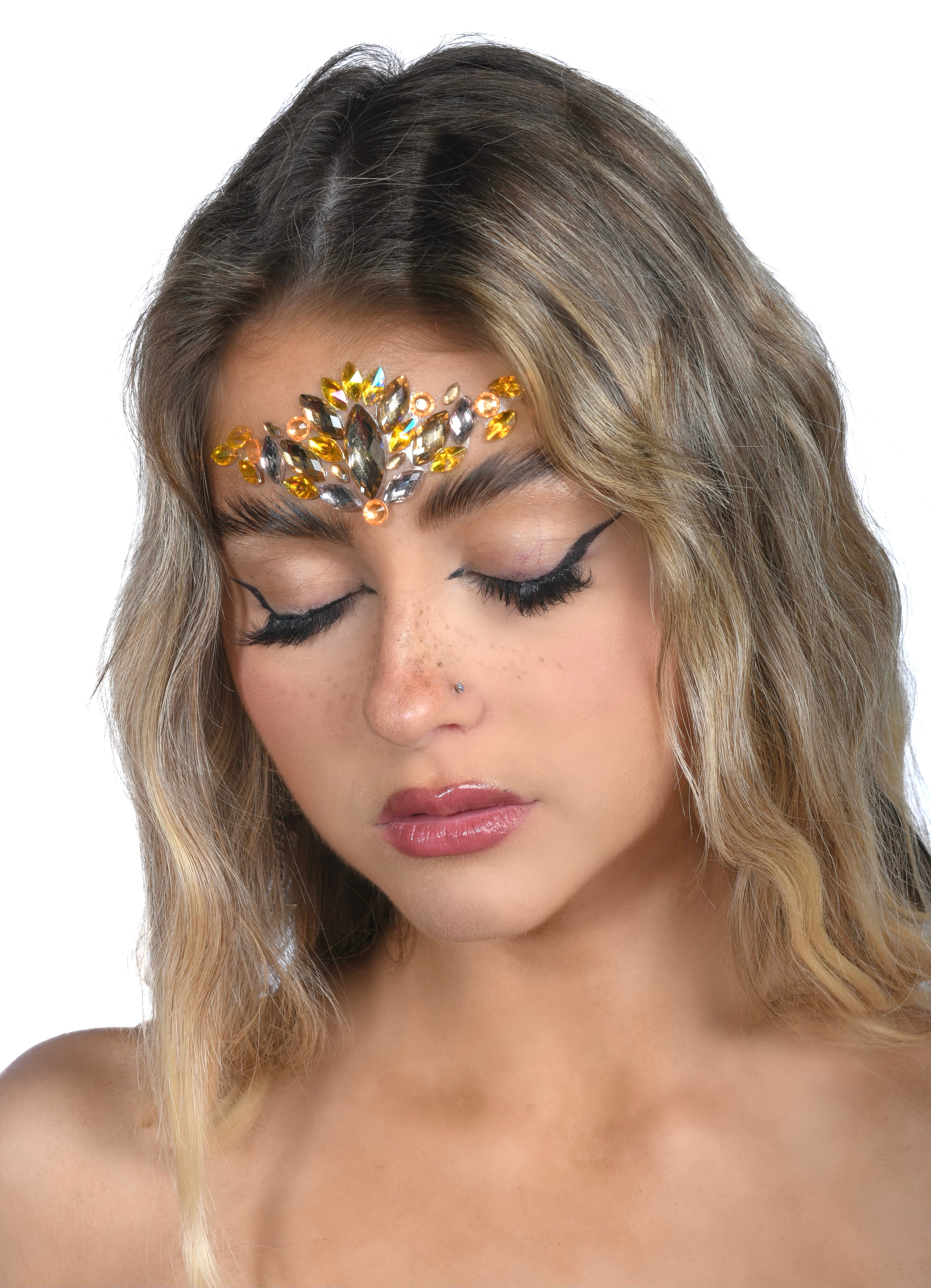 Gold/Silver Rhinestone Crystal Face Jewels