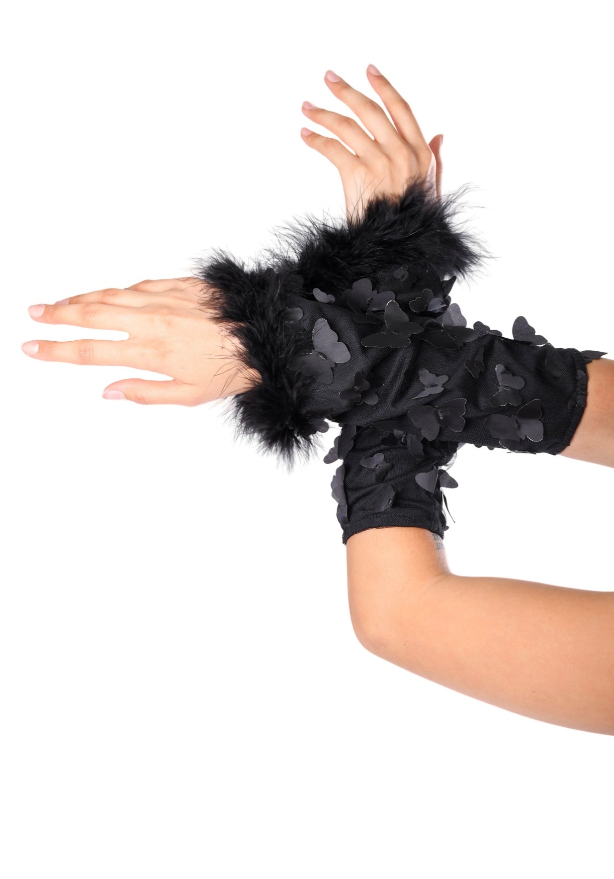 Midnight Butterfly Fuzzy 3D Sleeves