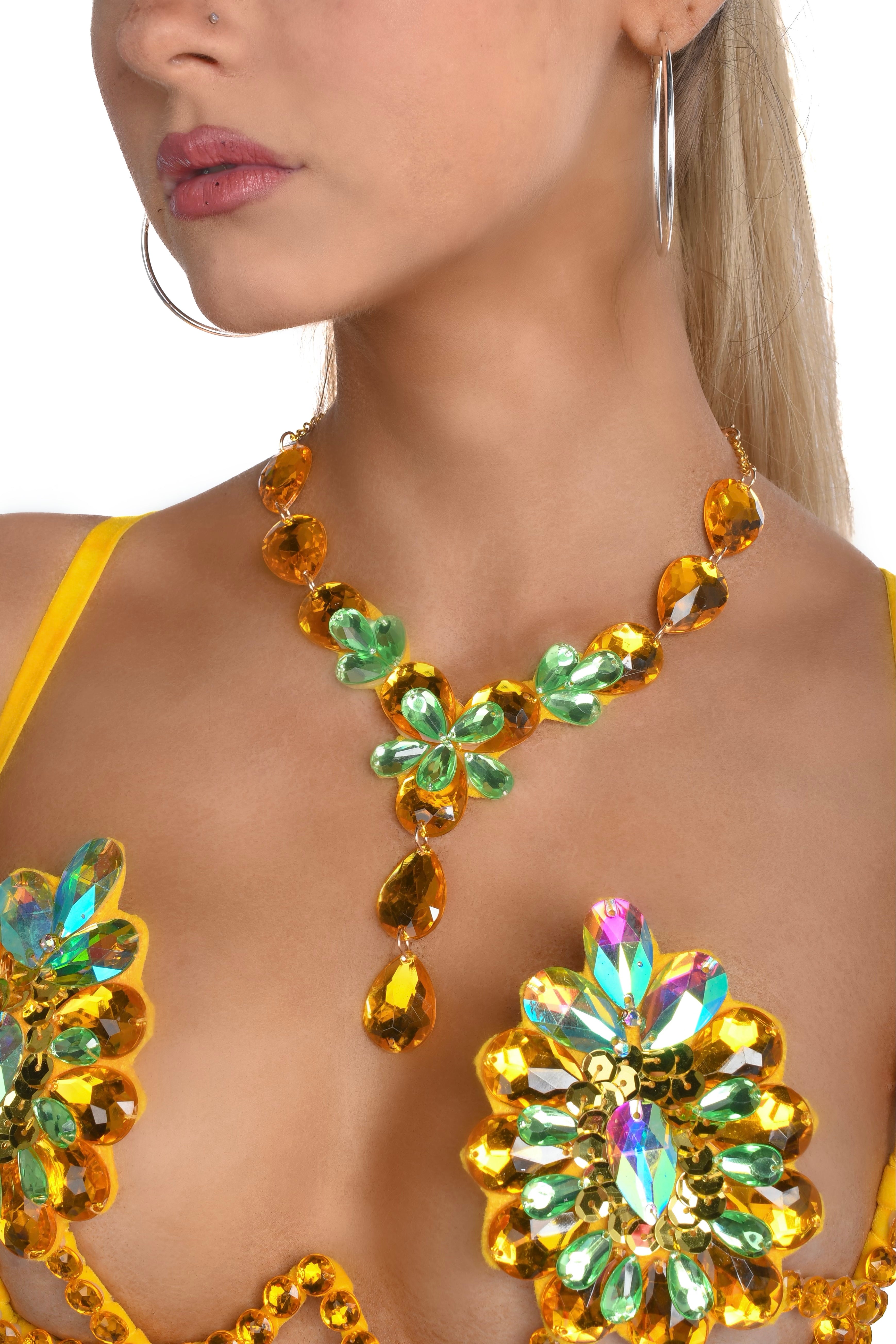 Gold Sunflower Carnival Necklace