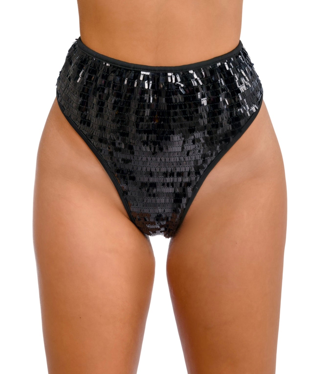 Black High Waisted Sequin Bottoms