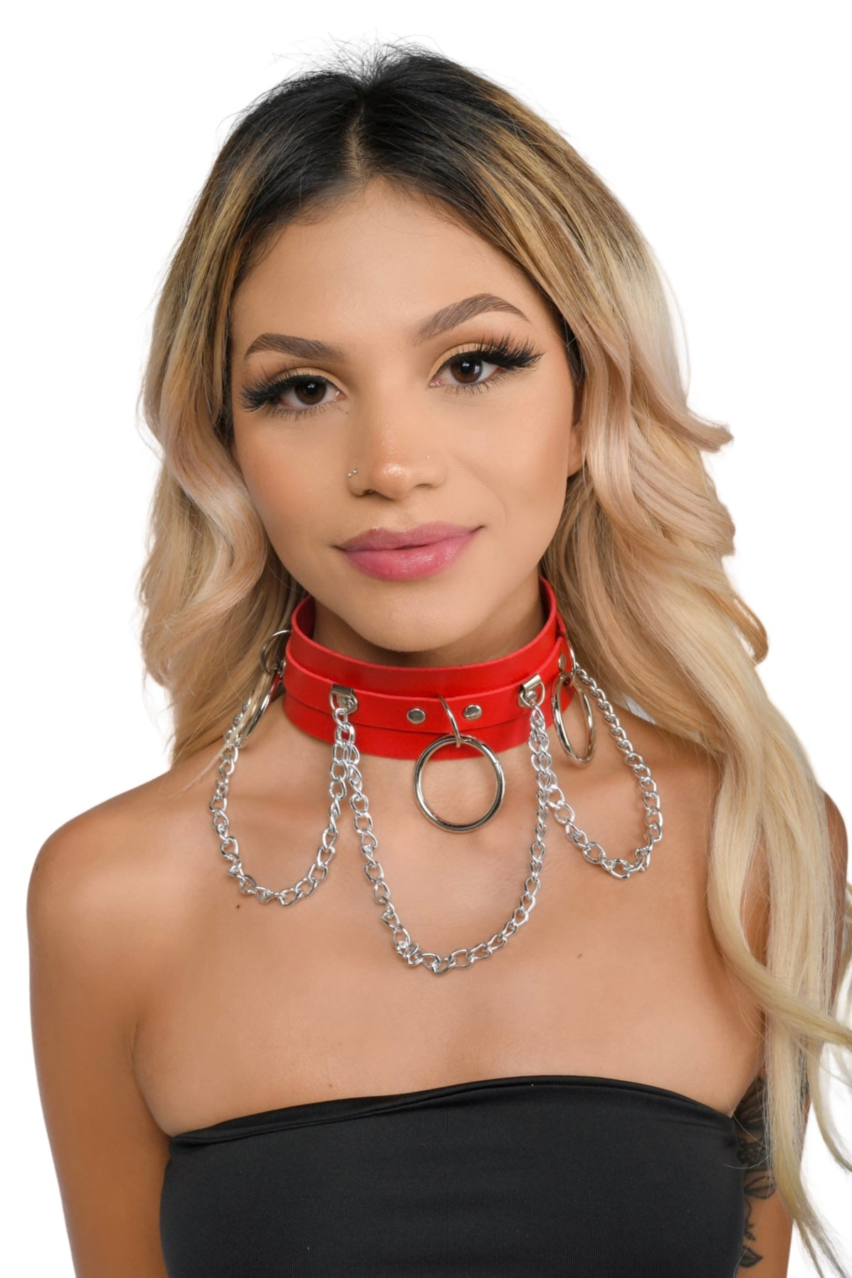 Red Vegan Leather Choker