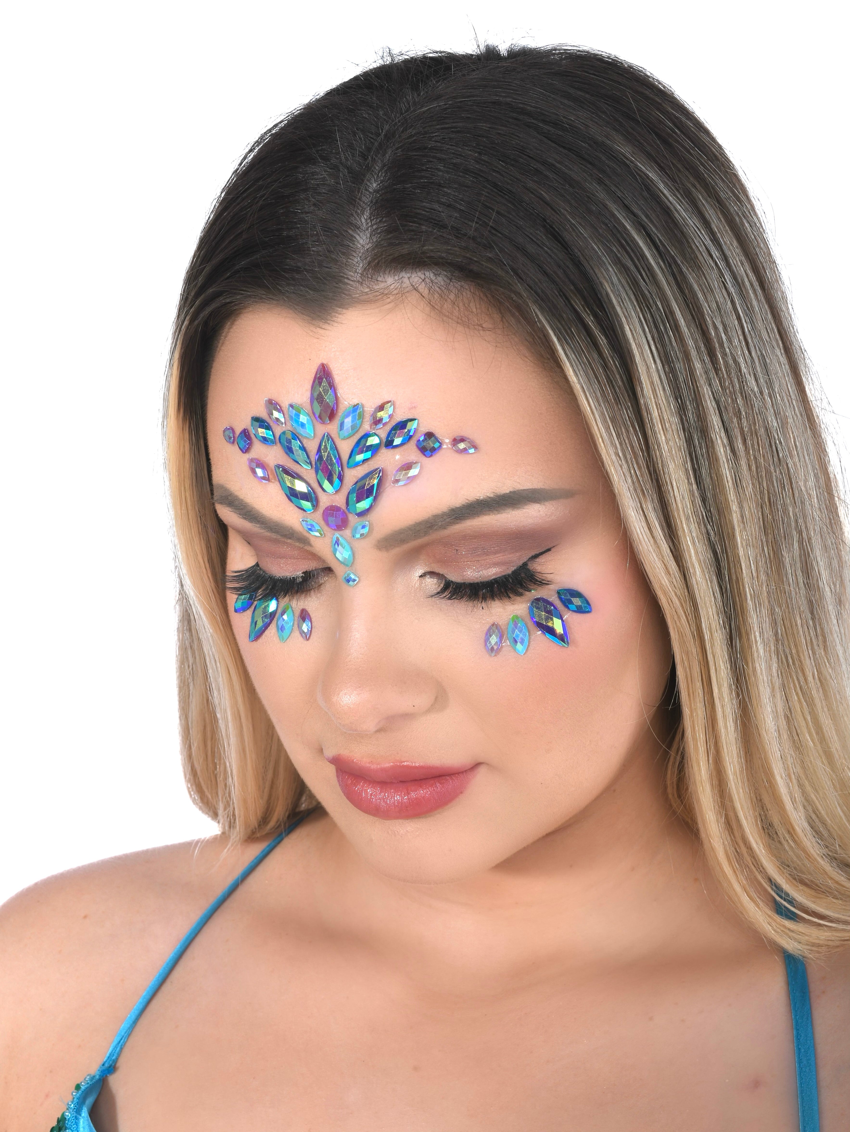 Ocean Flower Rhinestone Crystal Face Jewels