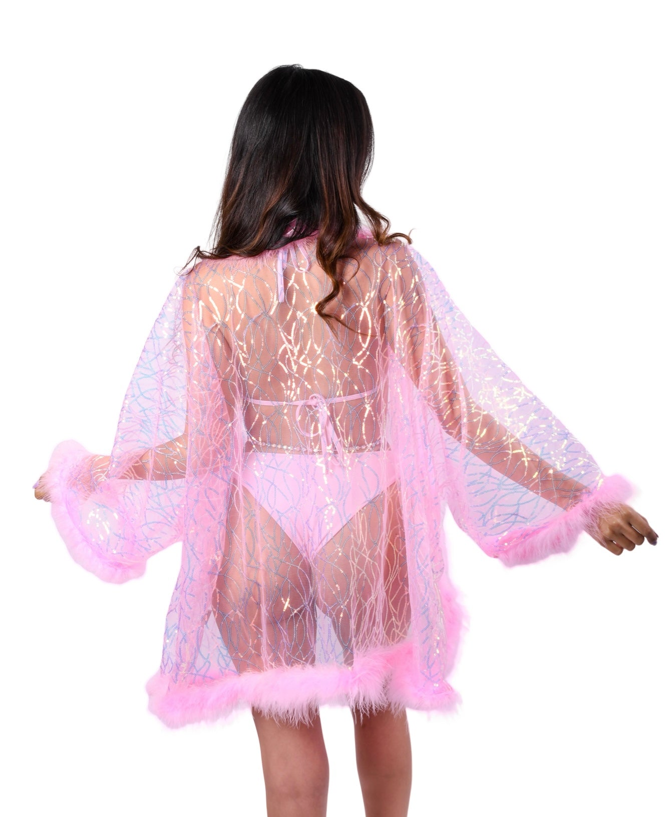 FULL OUTFIT-Baby Pink Cosmic Diva(Set+Kimono)